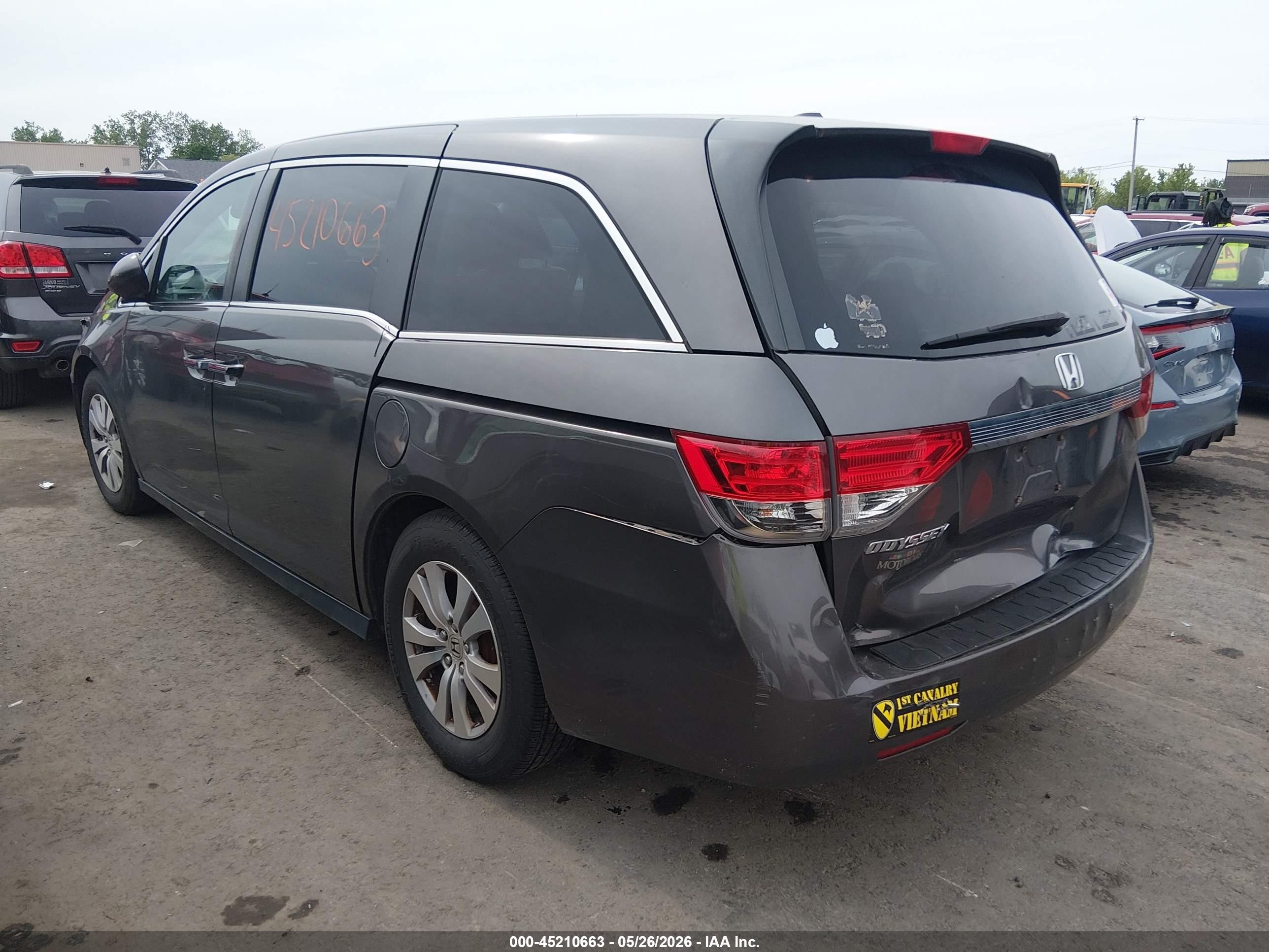 2015 Honda Odyssey Ex-l Gray vin: 5FNRL5H61FB130691