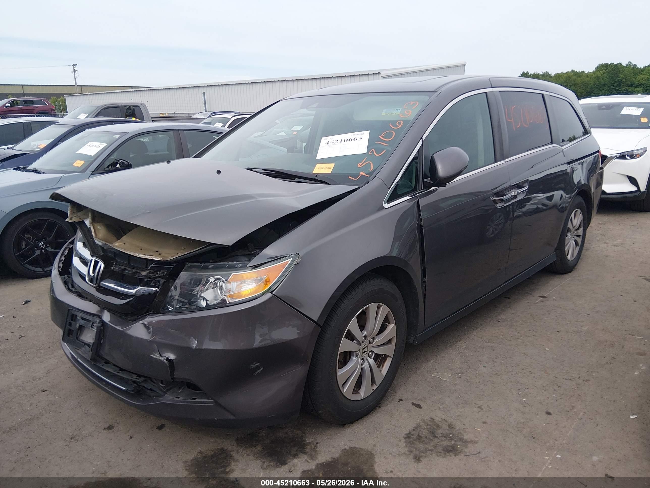 2015 Honda Odyssey Ex-l Gray vin: 5FNRL5H61FB130691