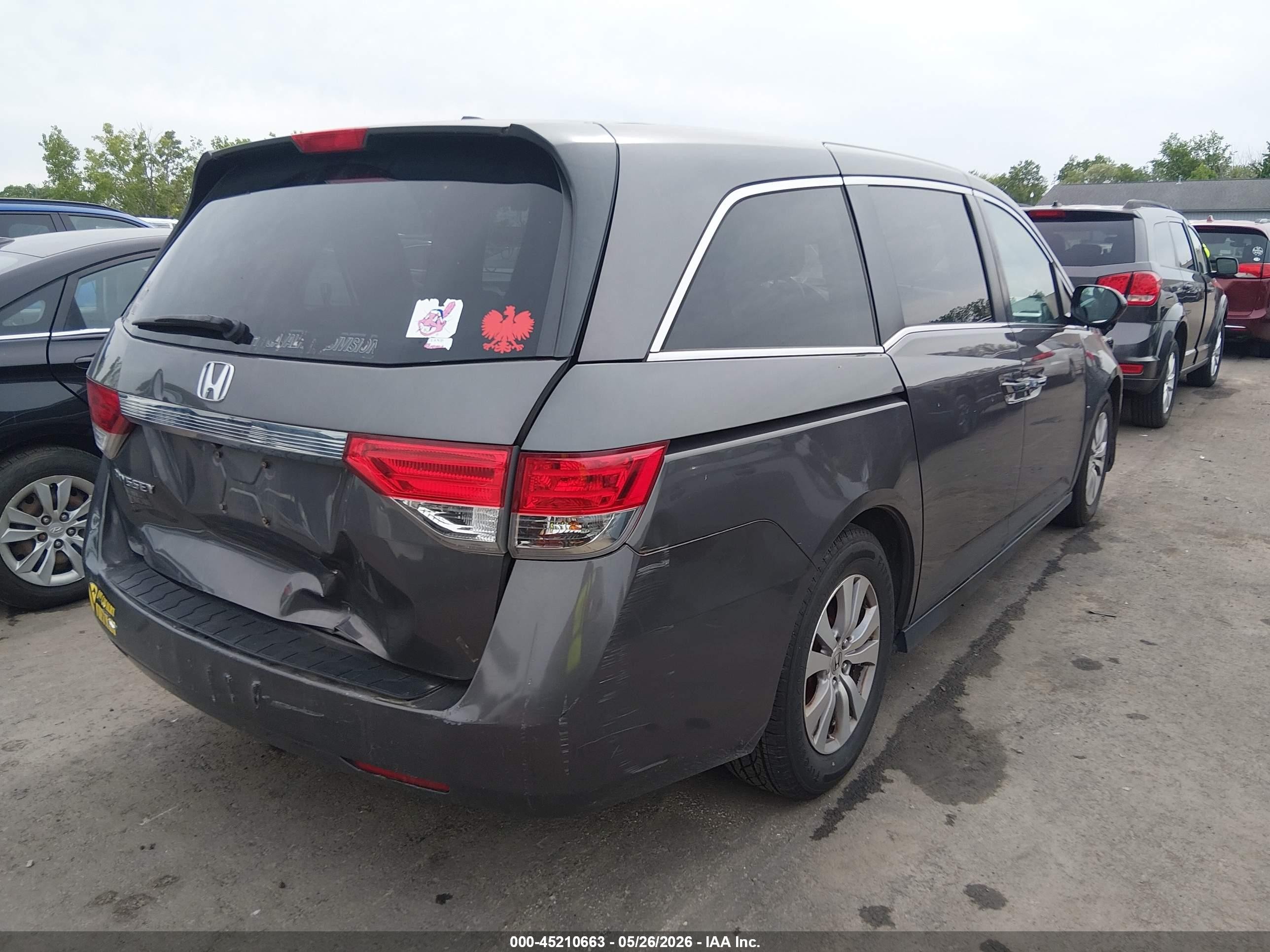 2015 Honda Odyssey Ex-l Gray vin: 5FNRL5H61FB130691