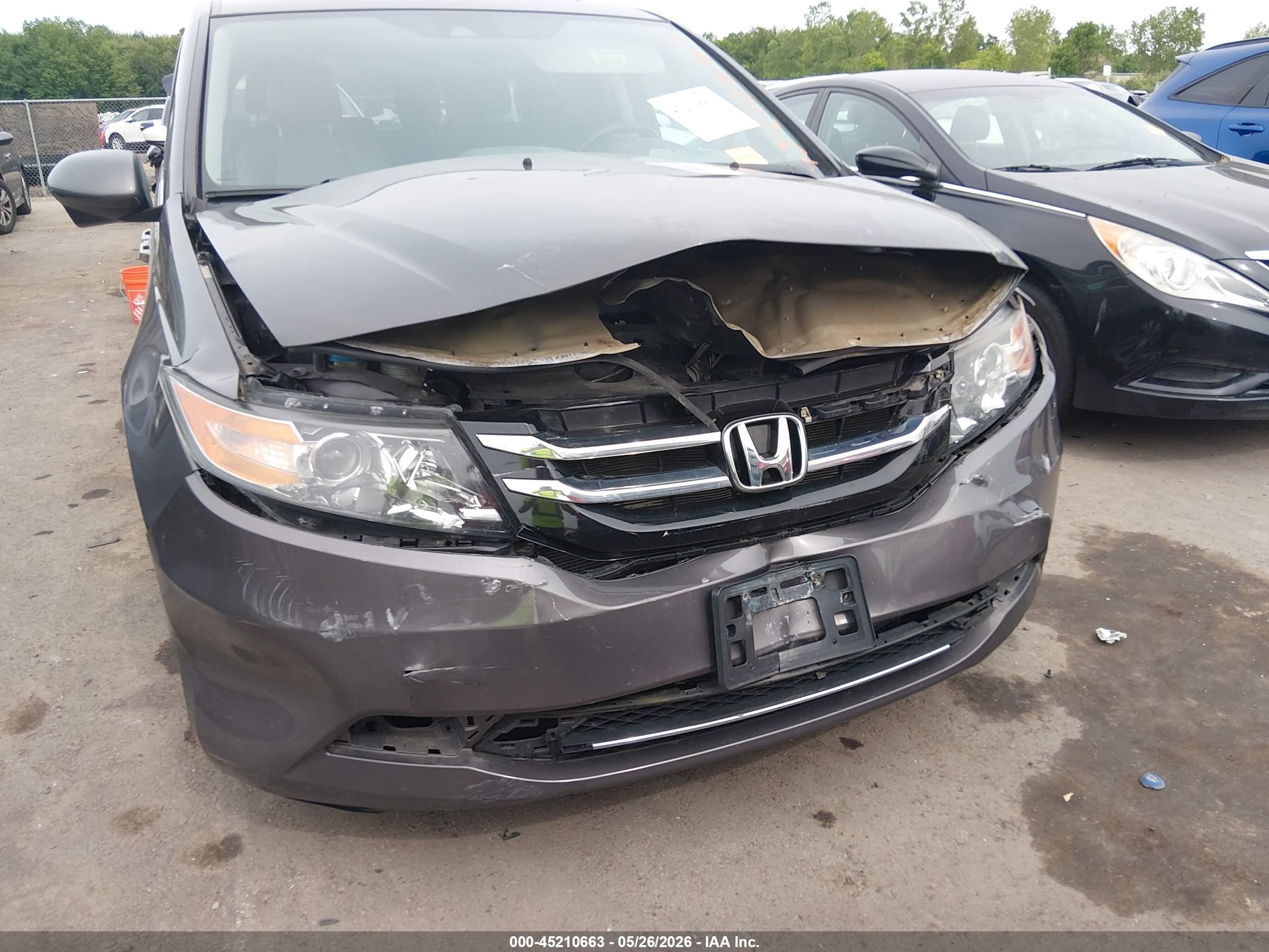 2015 Honda Odyssey Ex-l Gray vin: 5FNRL5H61FB130691