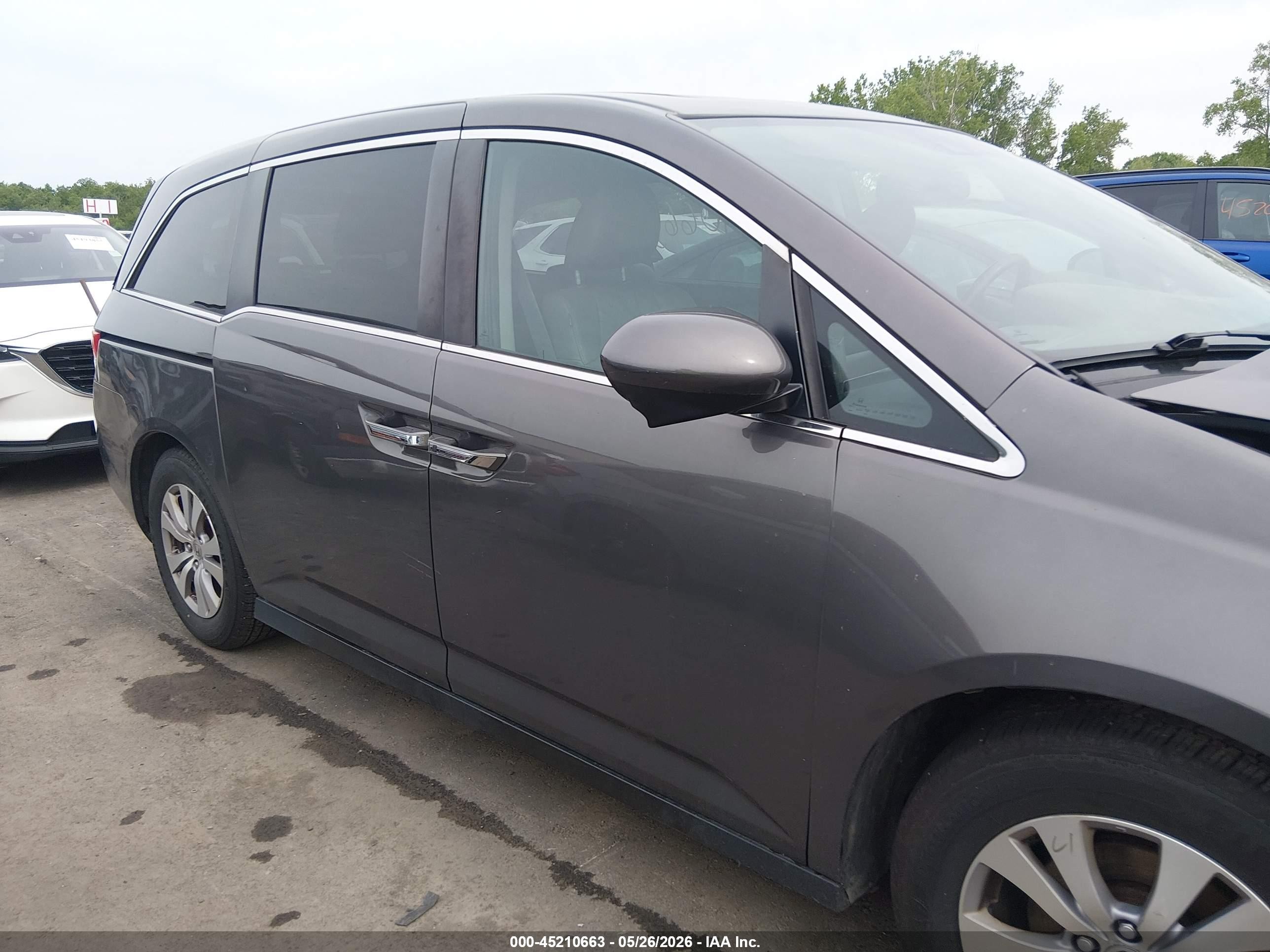 2015 Honda Odyssey Ex-l Gray vin: 5FNRL5H61FB130691