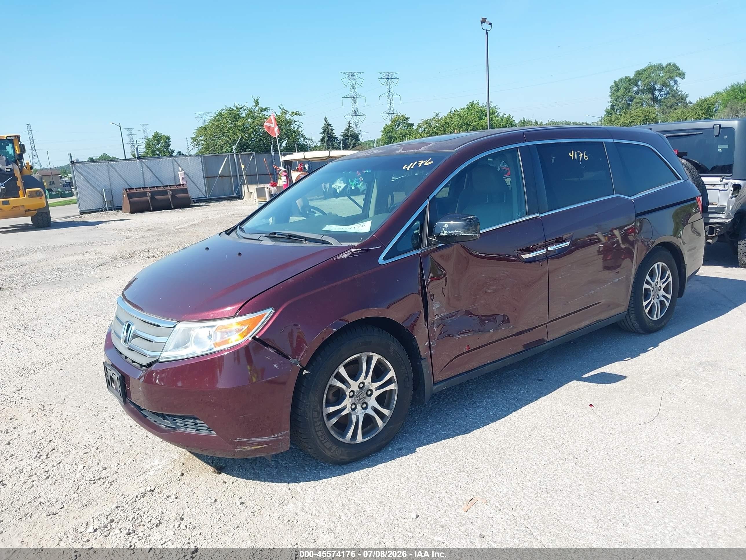2011 Honda Odyssey Ex-l Maroon vin: 5FNRL5H62BB007802