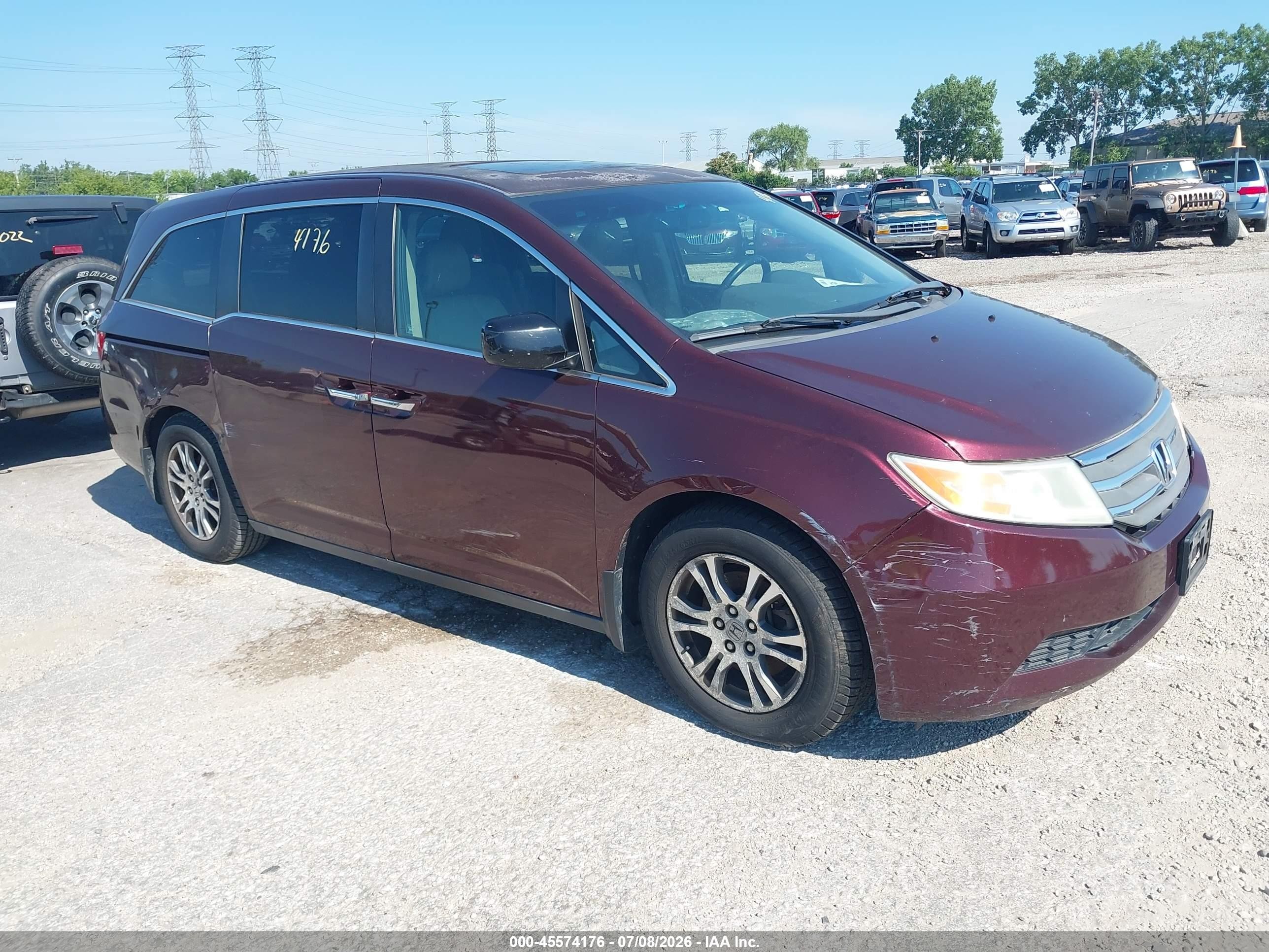 2011 Honda Odyssey Ex-l Maroon vin: 5FNRL5H62BB007802