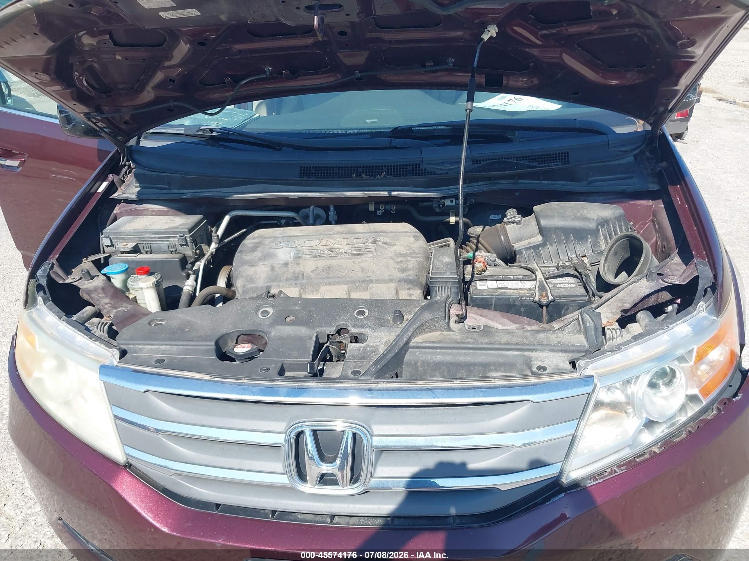 2011 Honda Odyssey Ex-l Maroon vin: 5FNRL5H62BB007802