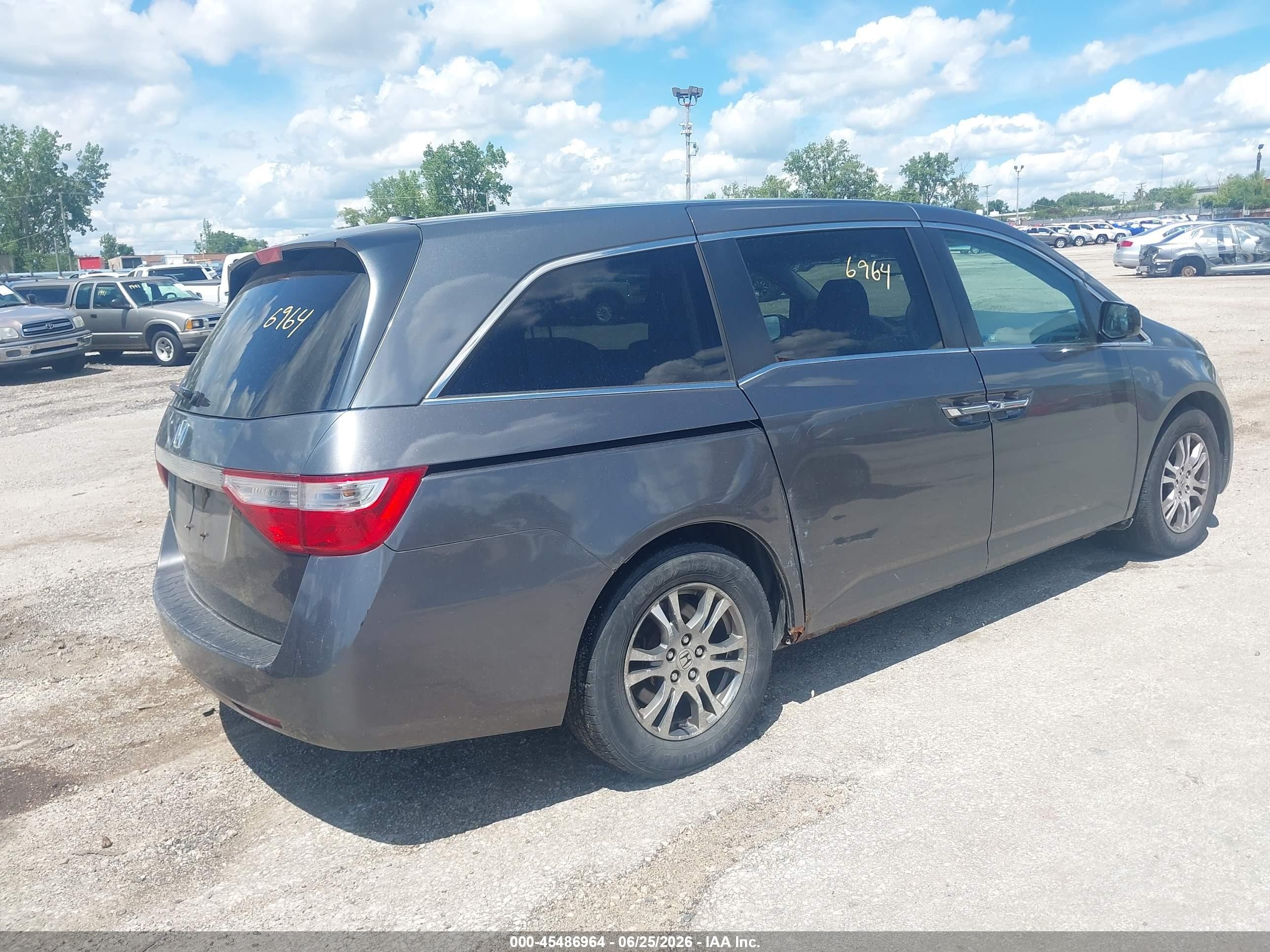 2011 Honda Odyssey Ex-l Gray vin: 5FNRL5H62BB060953