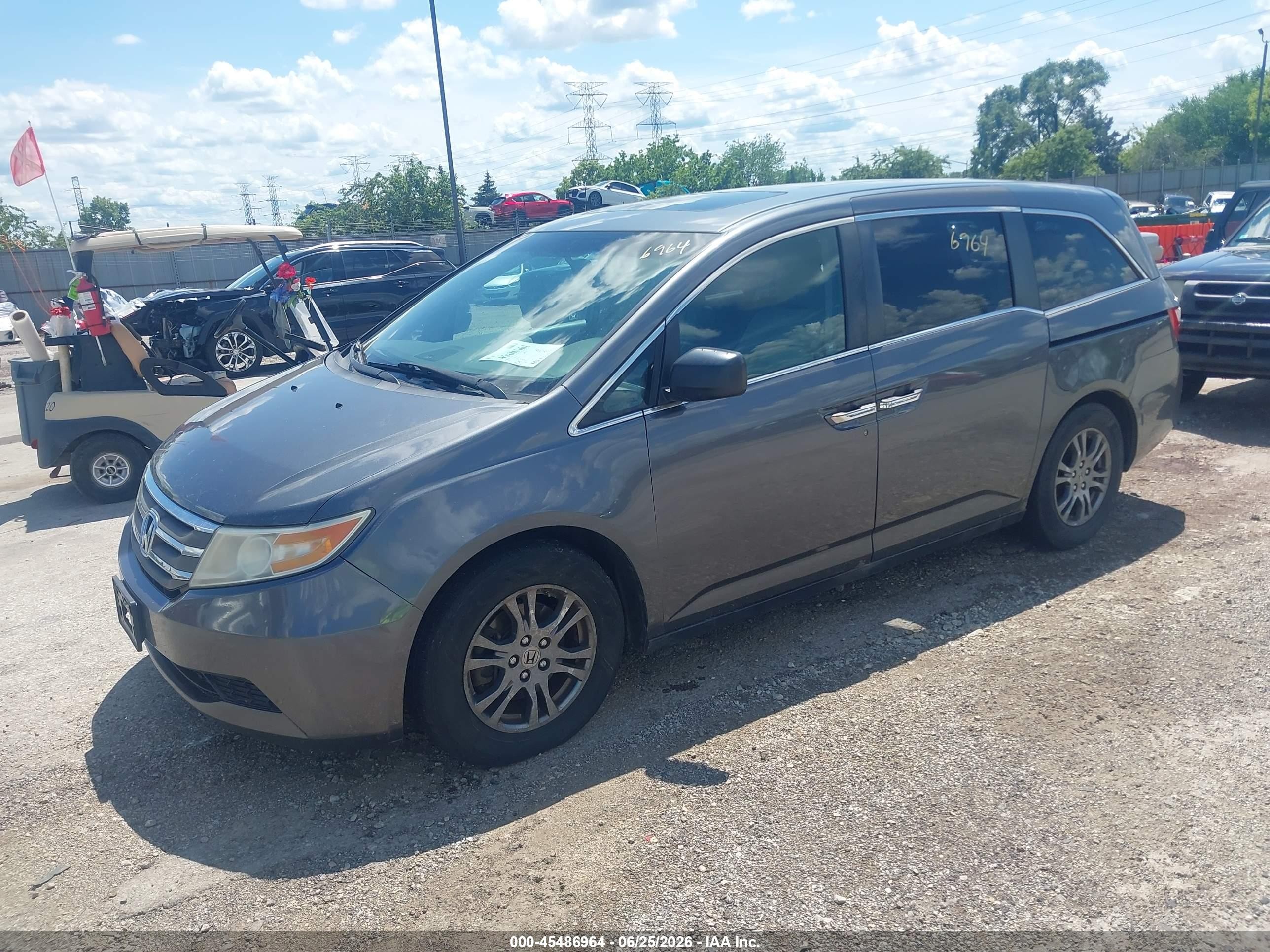 2011 Honda Odyssey Ex-l Gray vin: 5FNRL5H62BB060953
