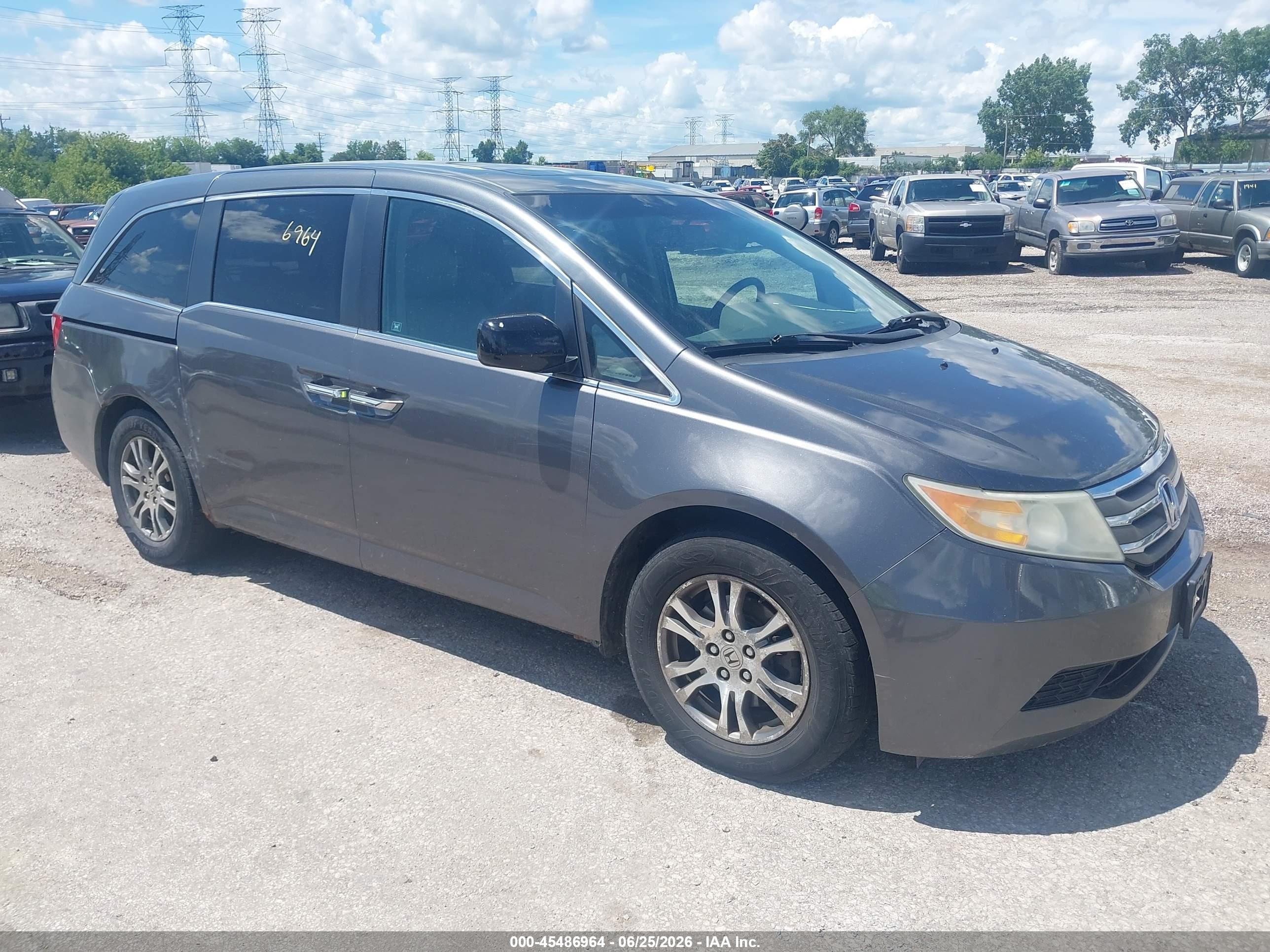 2011 Honda Odyssey Ex-l Gray vin: 5FNRL5H62BB060953