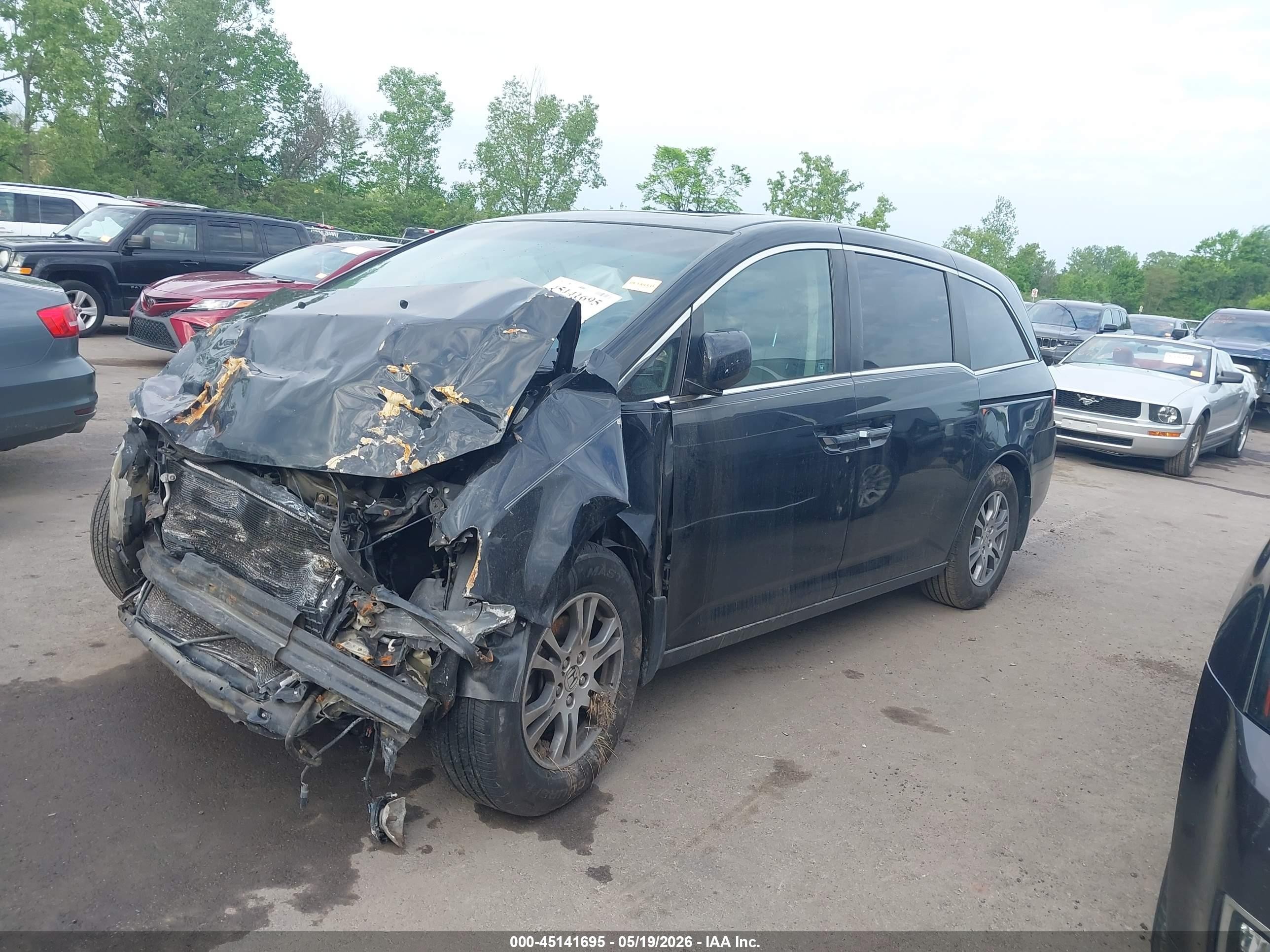2011 Honda Odyssey Ex-l Black vin: 5FNRL5H62BB069183