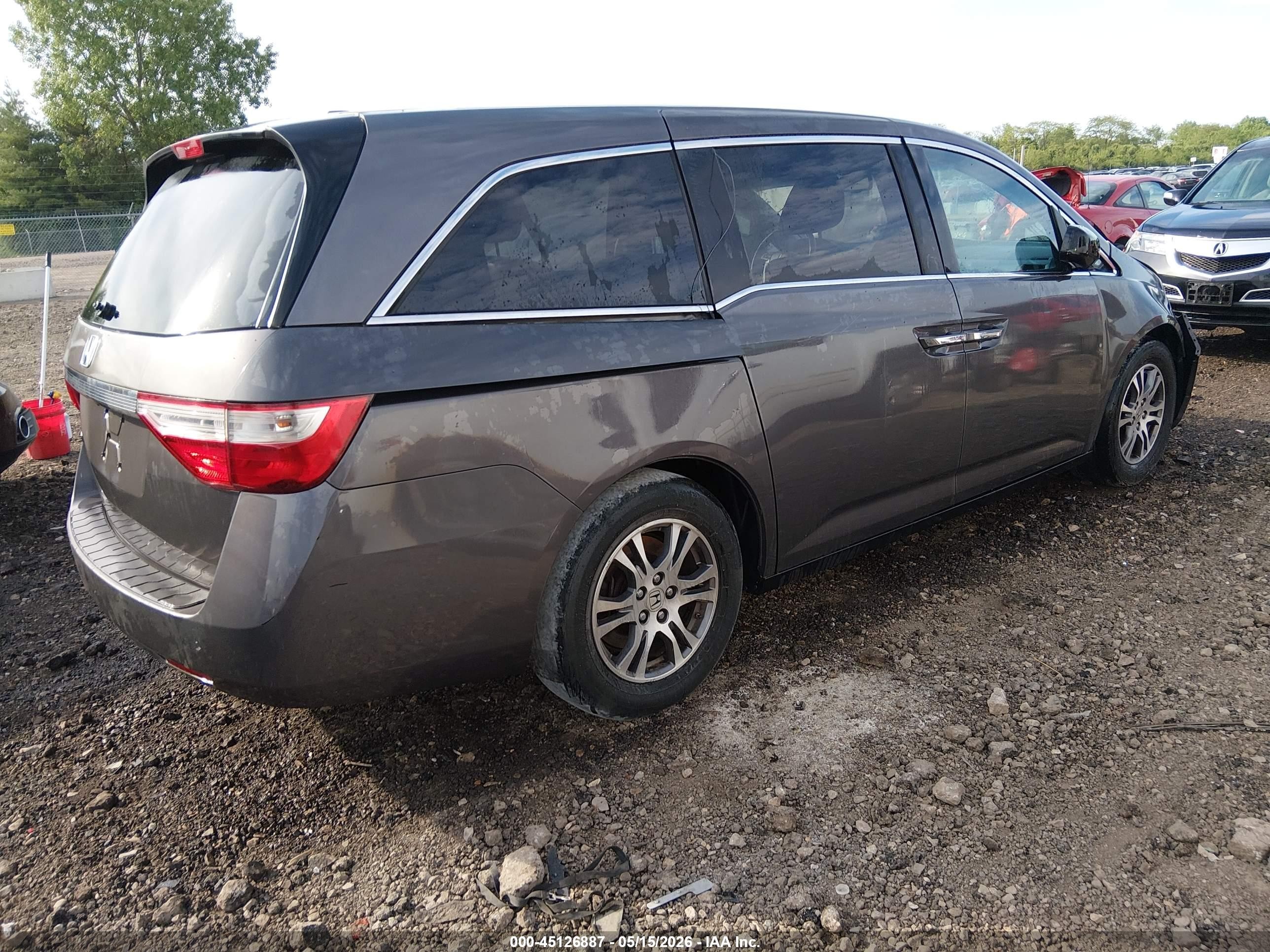 2011 Honda Odyssey Ex-l Gray vin: 5FNRL5H62BB073217