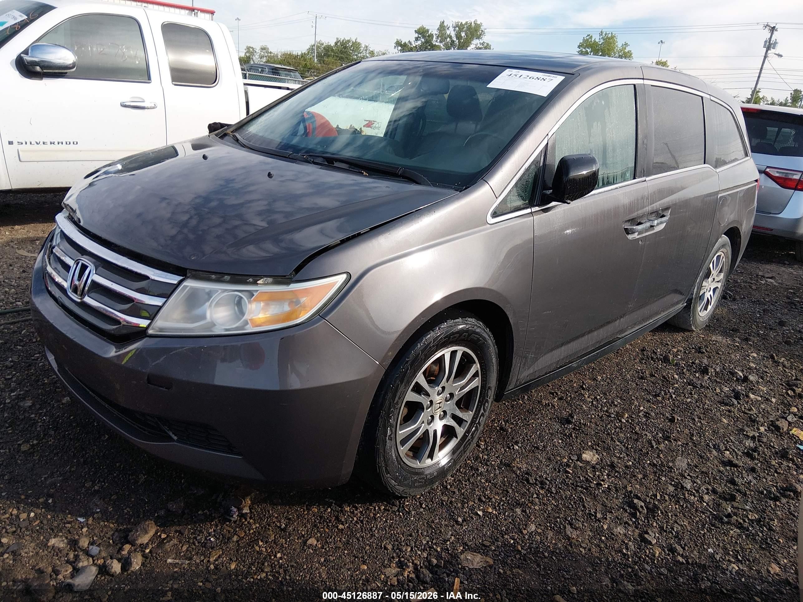 2011 Honda Odyssey Ex-l Gray vin: 5FNRL5H62BB073217
