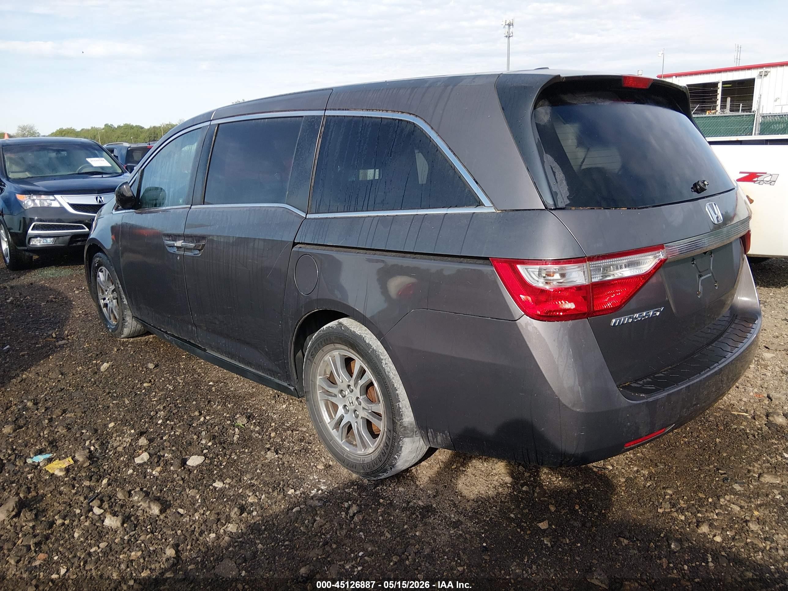 2011 Honda Odyssey Ex-l Gray vin: 5FNRL5H62BB073217