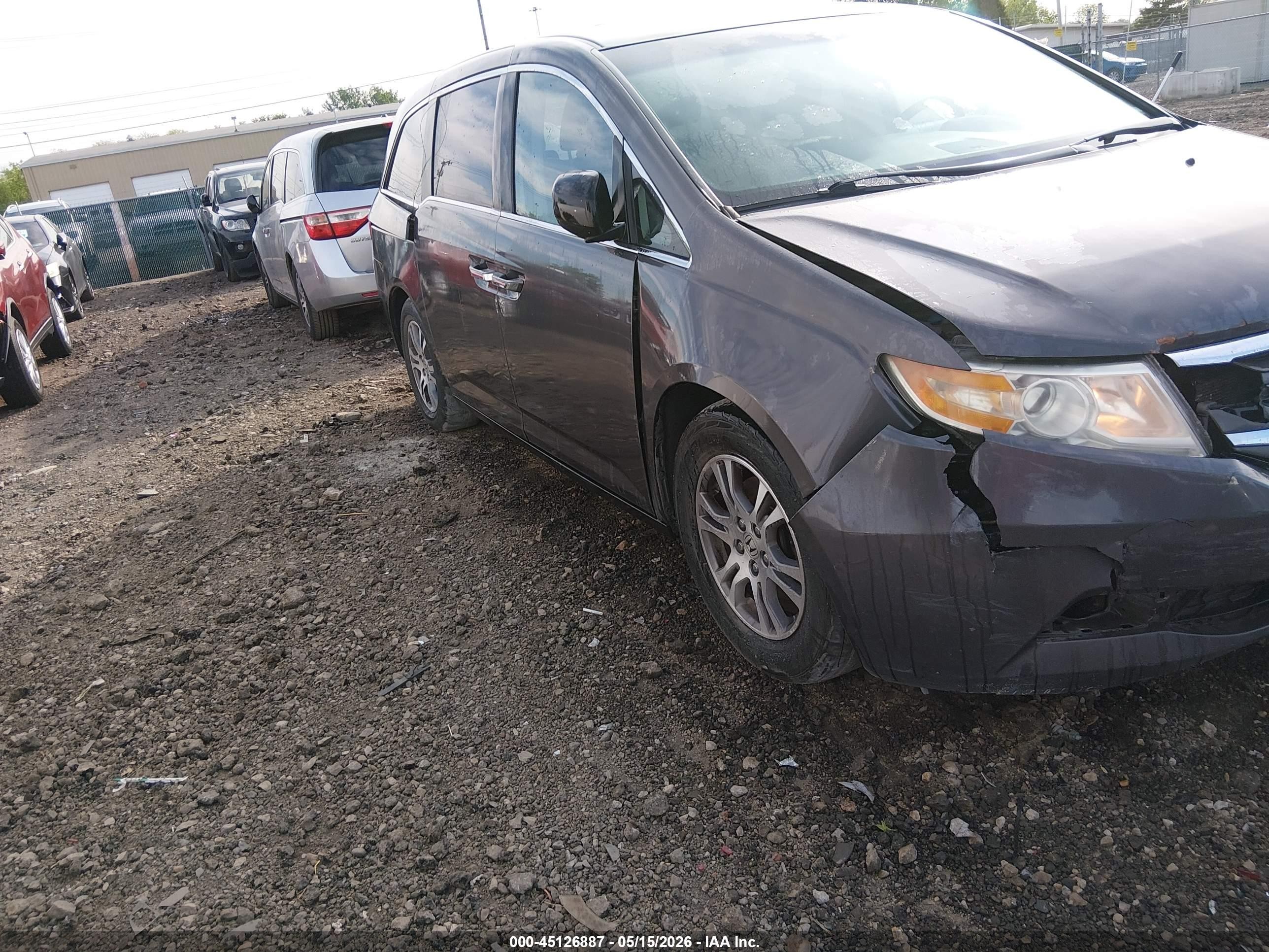 2011 Honda Odyssey Ex-l Gray vin: 5FNRL5H62BB073217
