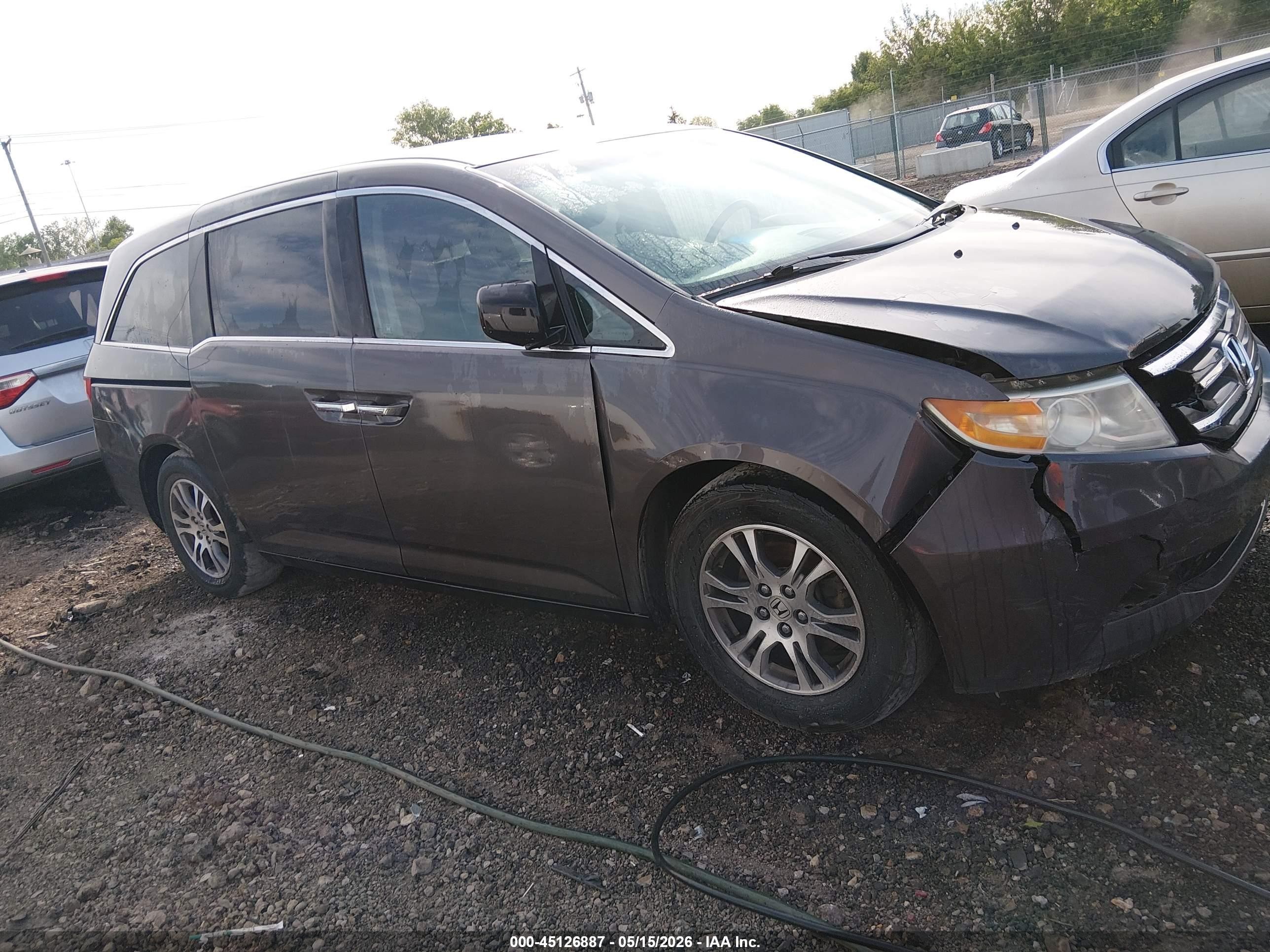 2011 Honda Odyssey Ex-l Gray vin: 5FNRL5H62BB073217