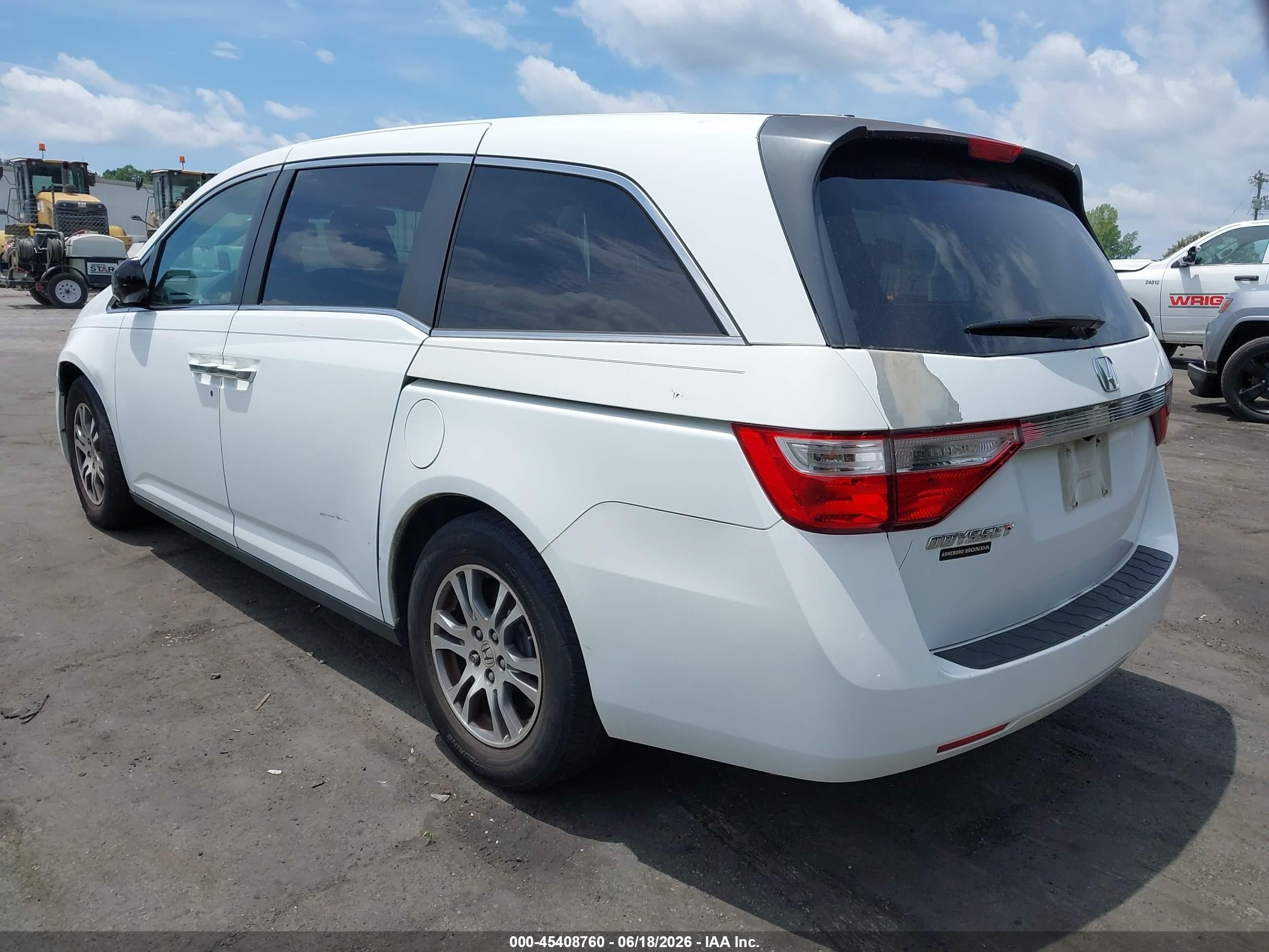 2012 Honda Odyssey Ex-l White vin: 5FNRL5H62CB028604