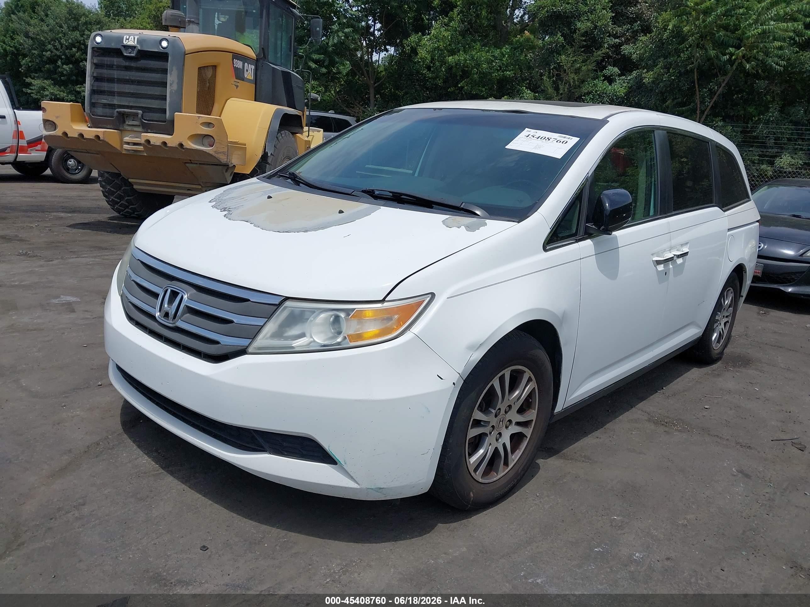2012 Honda Odyssey Ex-l White vin: 5FNRL5H62CB028604