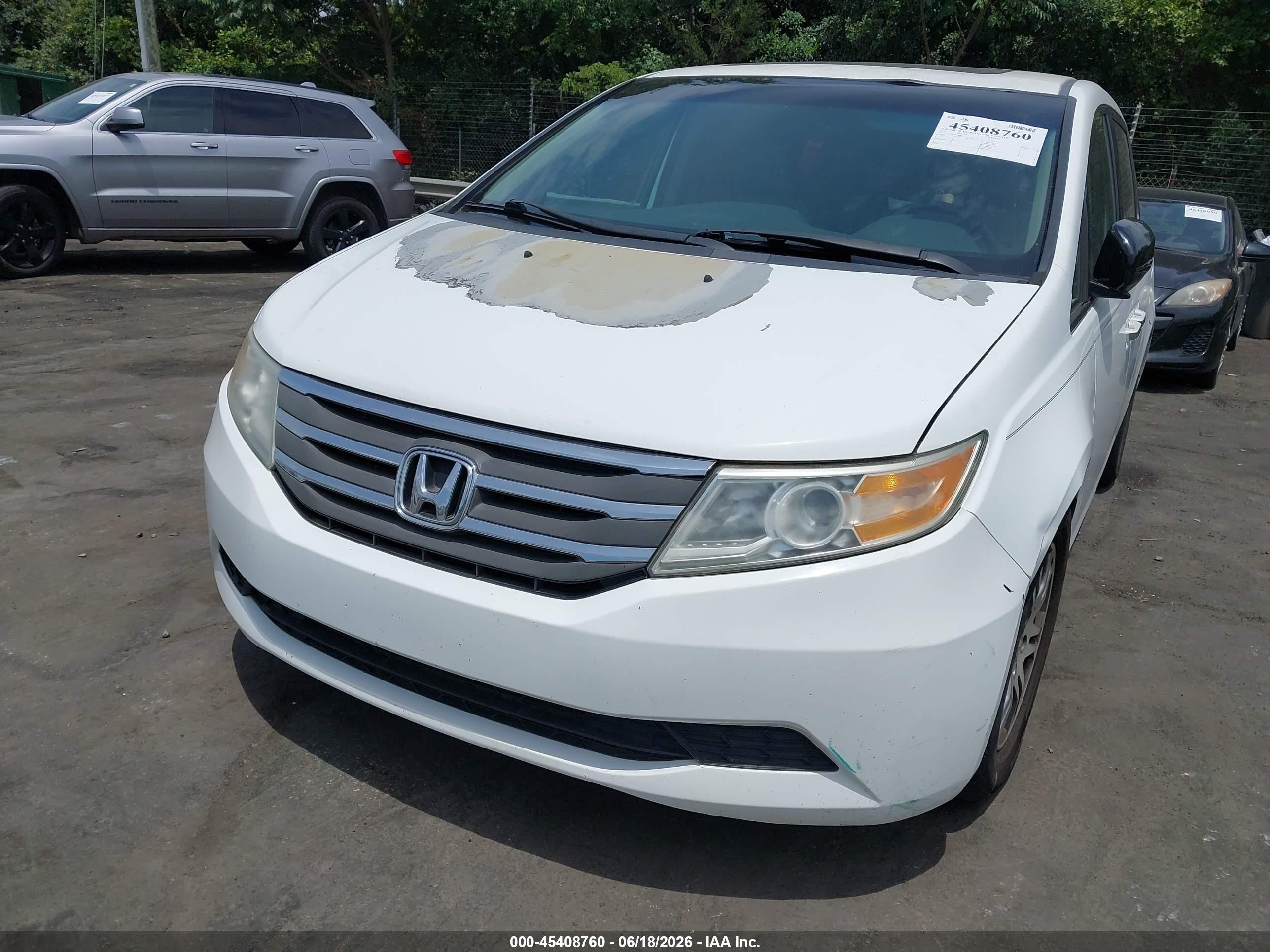 2012 Honda Odyssey Ex-l White vin: 5FNRL5H62CB028604