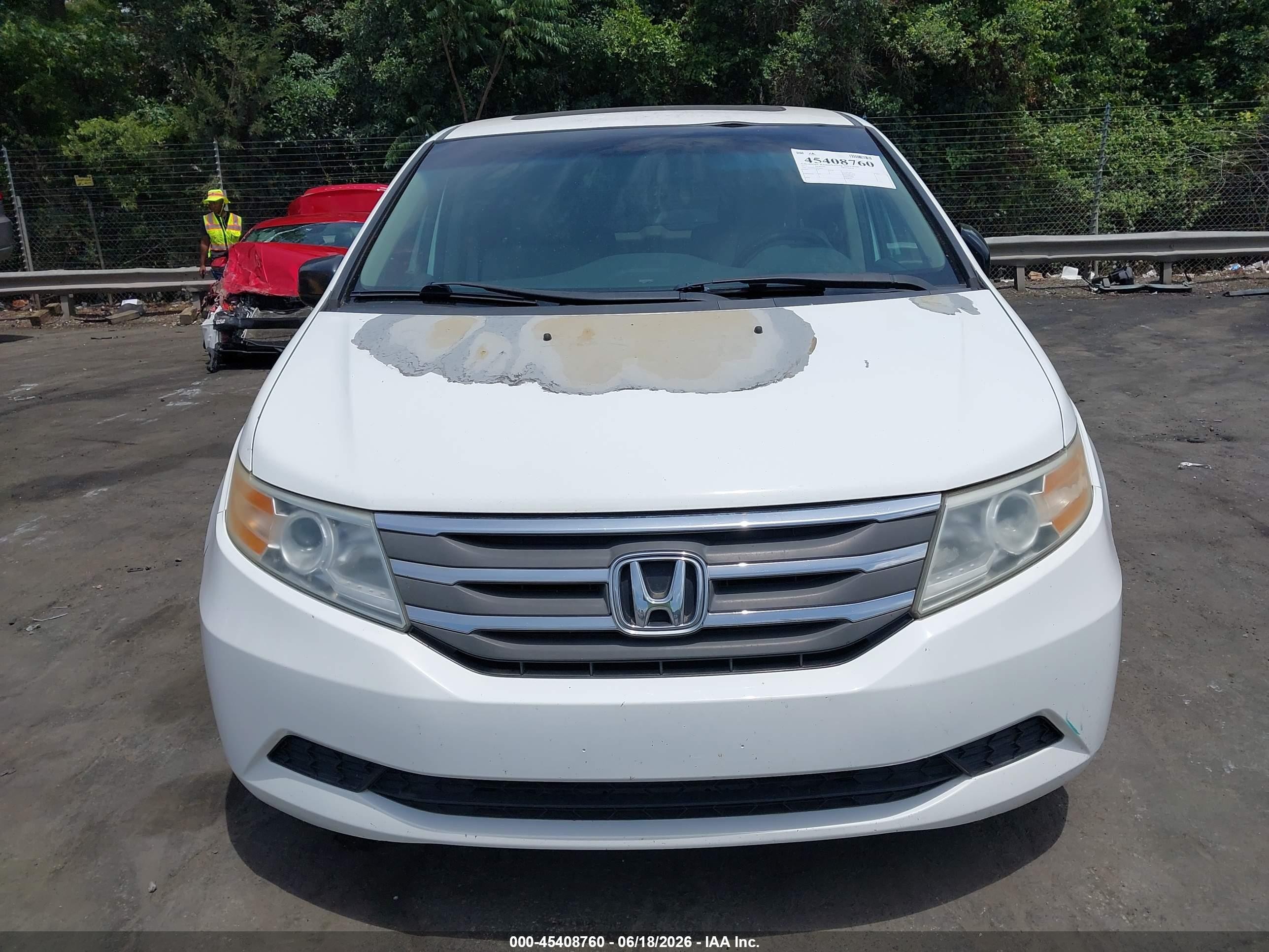 2012 Honda Odyssey Ex-l White vin: 5FNRL5H62CB028604