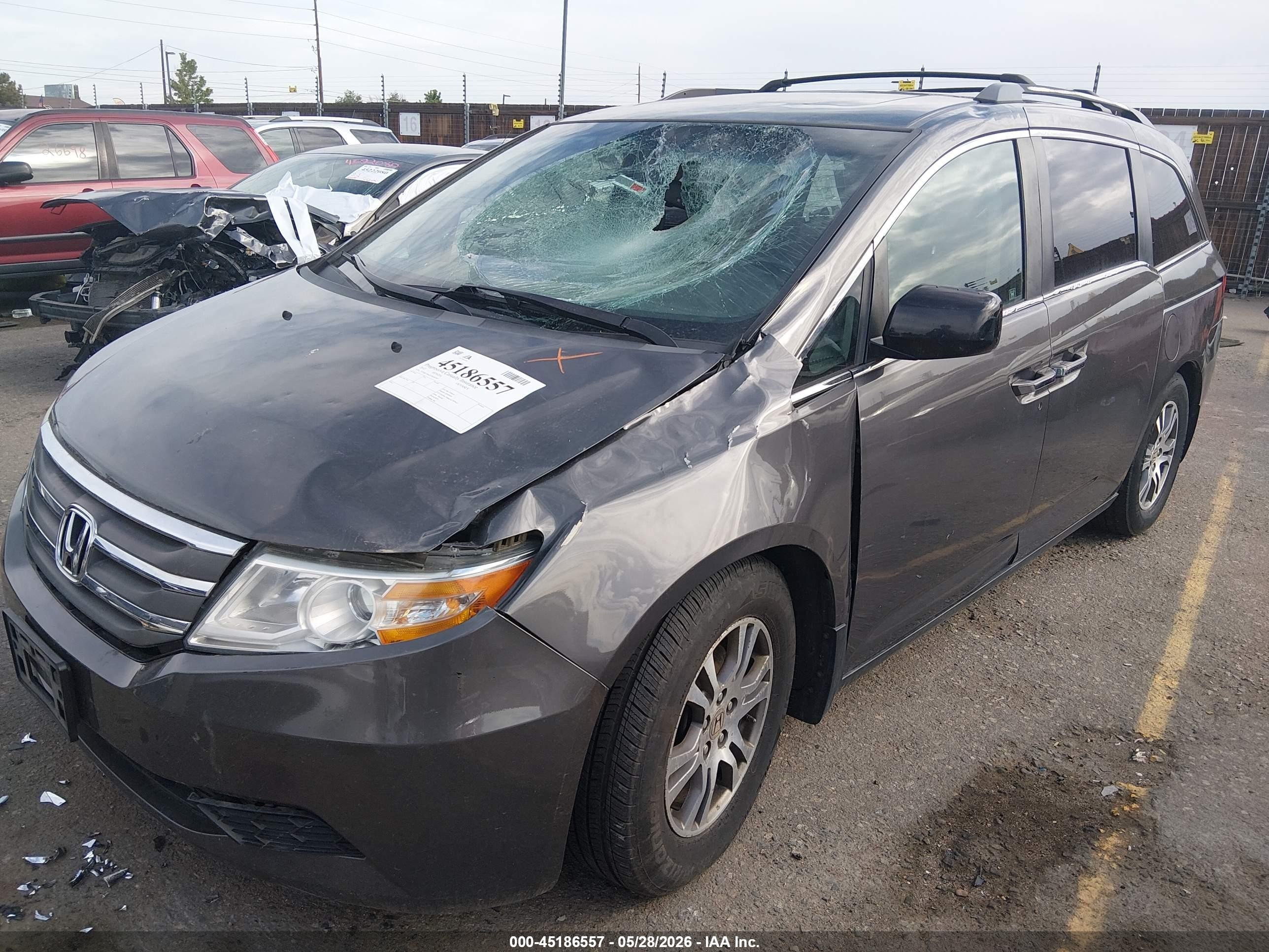 2012 Honda Odyssey Ex-l Gray vin: 5FNRL5H62CB044995
