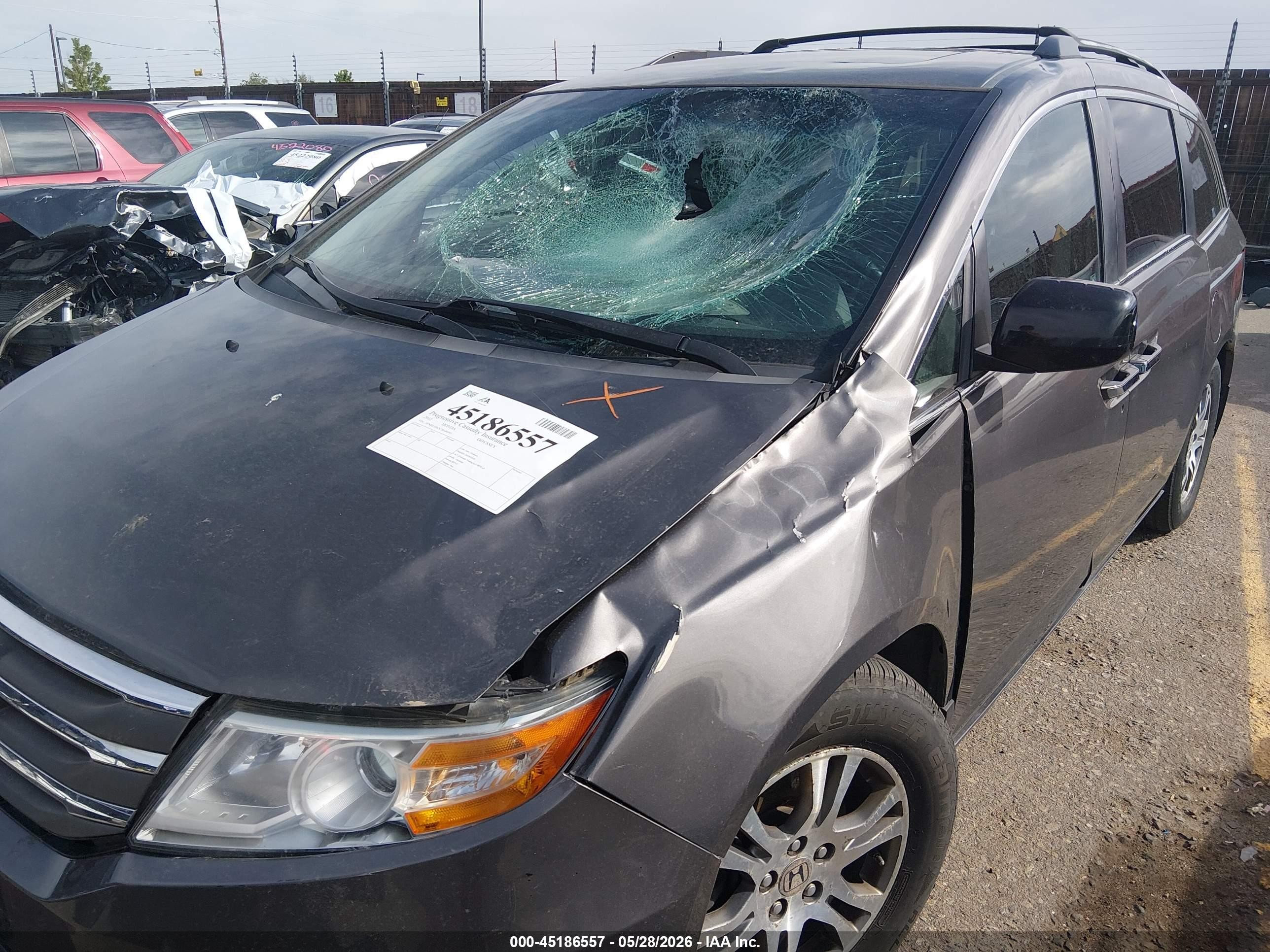 2012 Honda Odyssey Ex-l Gray vin: 5FNRL5H62CB044995