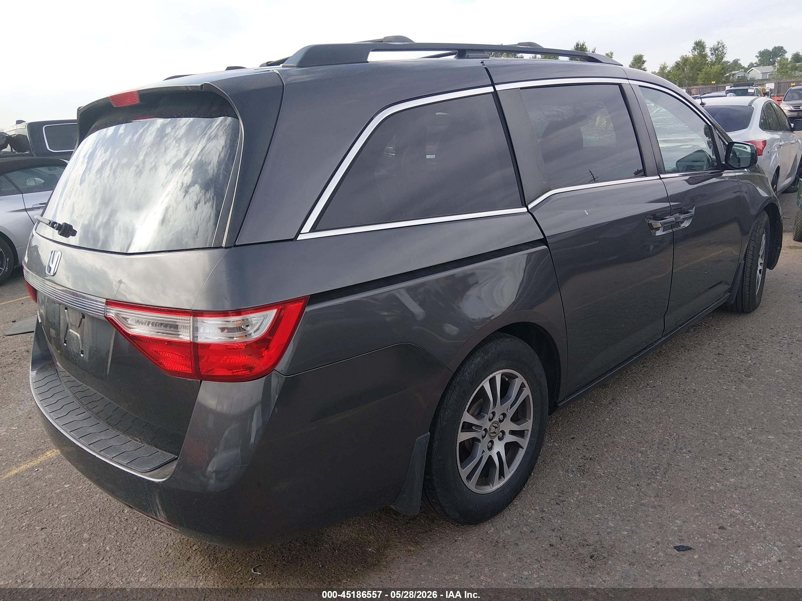 2012 Honda Odyssey Ex-l Gray vin: 5FNRL5H62CB044995