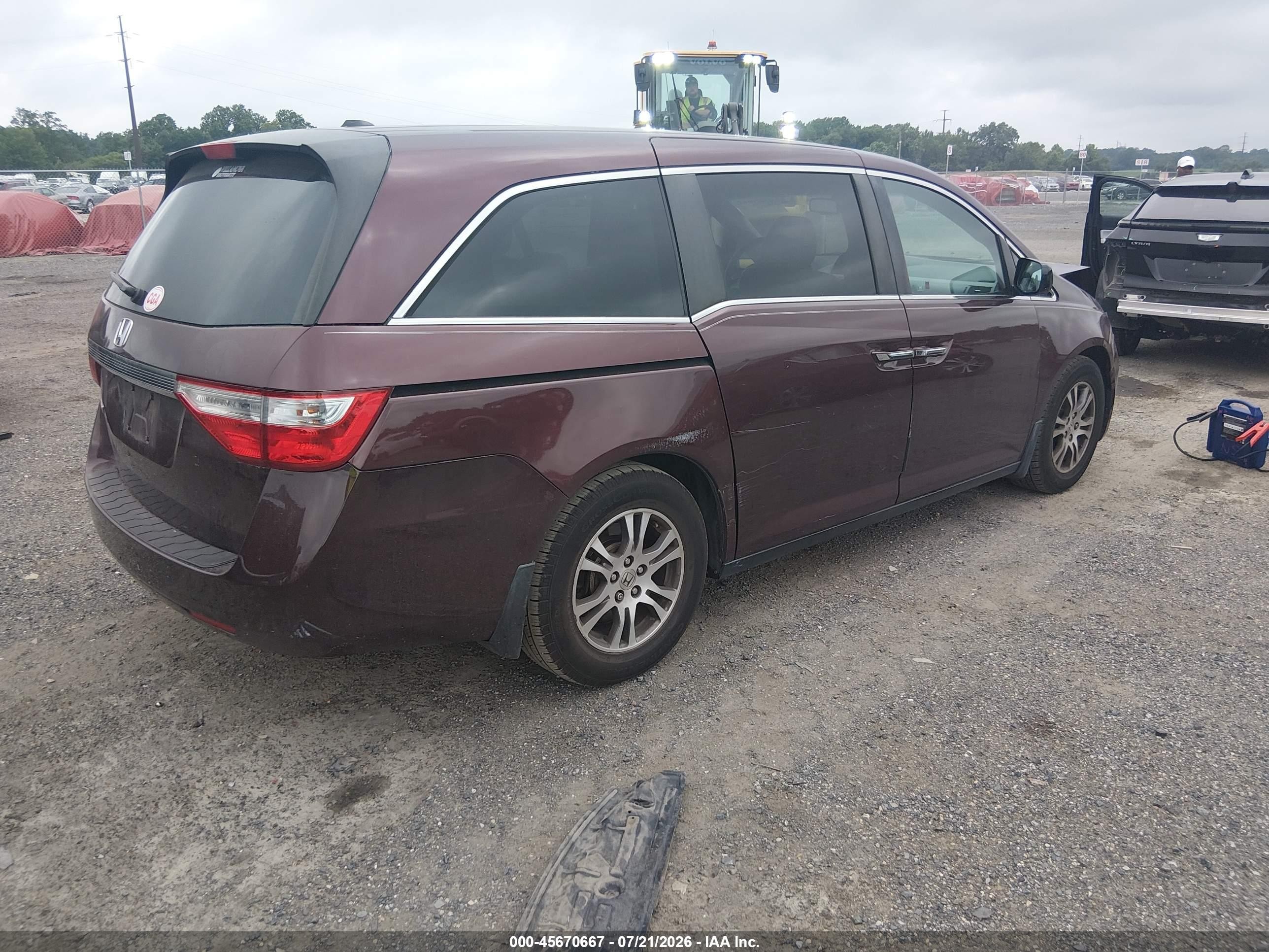 2012 Honda Odyssey Ex-l Burgundy vin: 5FNRL5H62CB084607