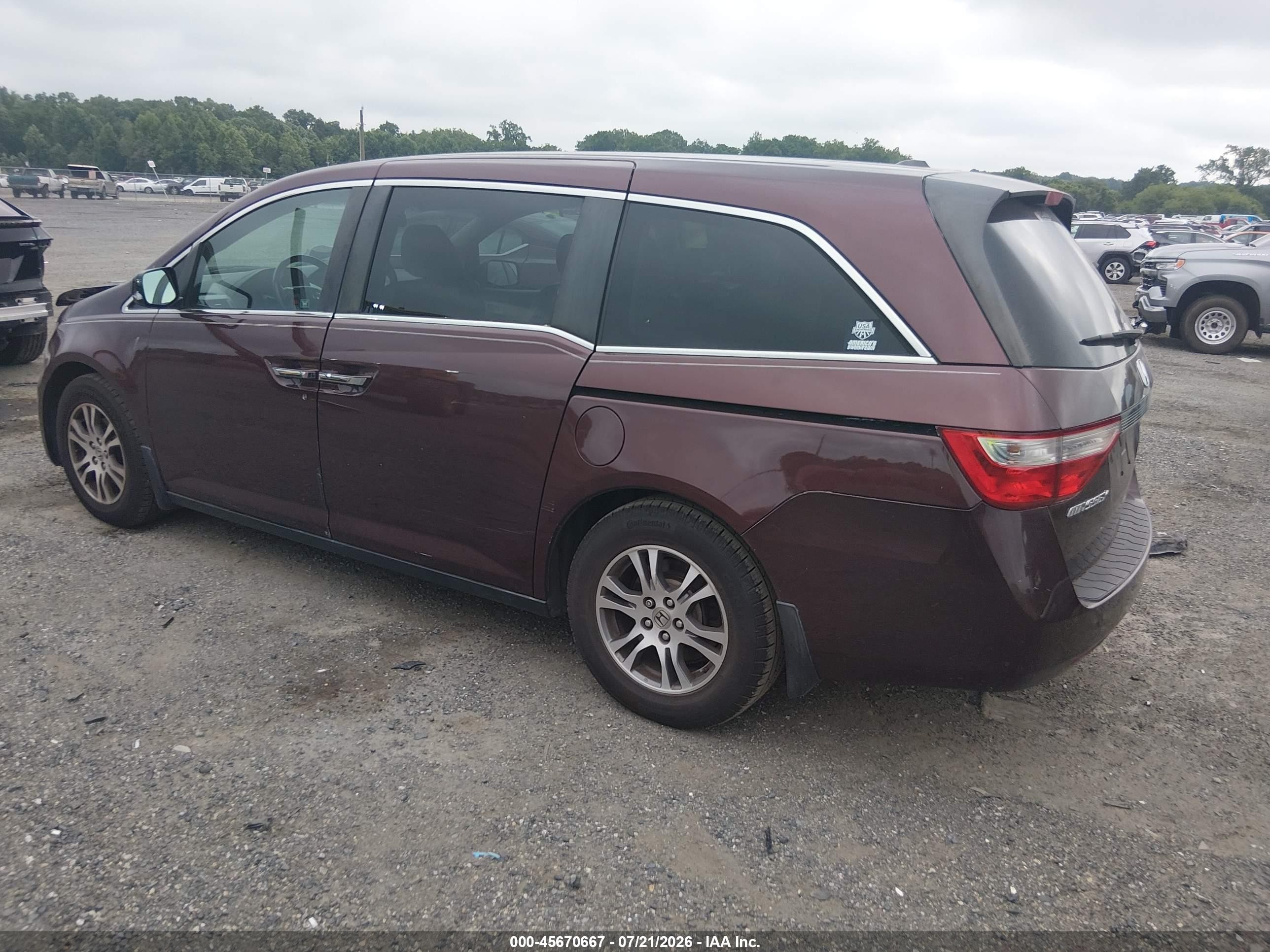 2012 Honda Odyssey Ex-l Burgundy vin: 5FNRL5H62CB084607