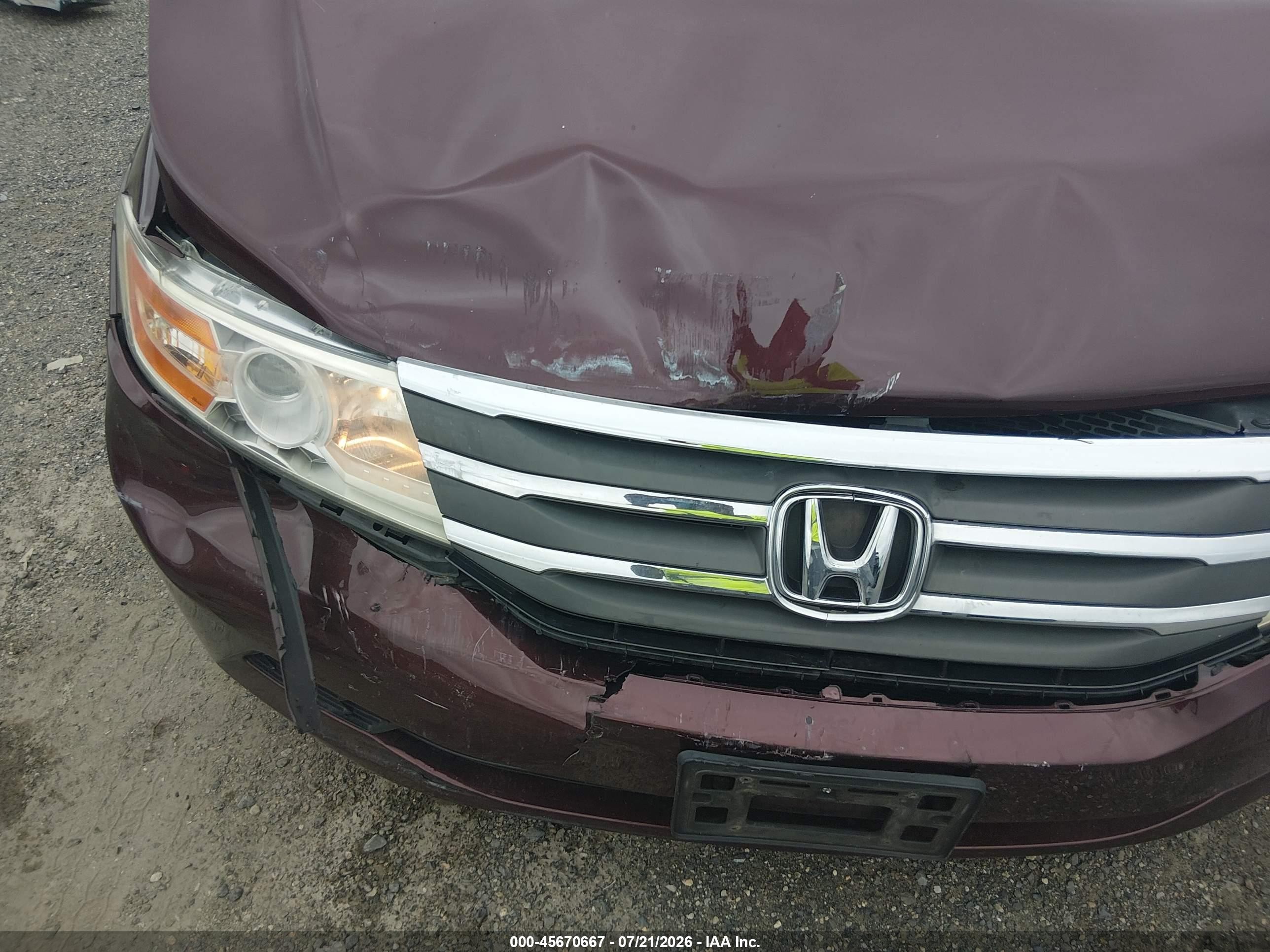 2012 Honda Odyssey Ex-l Burgundy vin: 5FNRL5H62CB084607