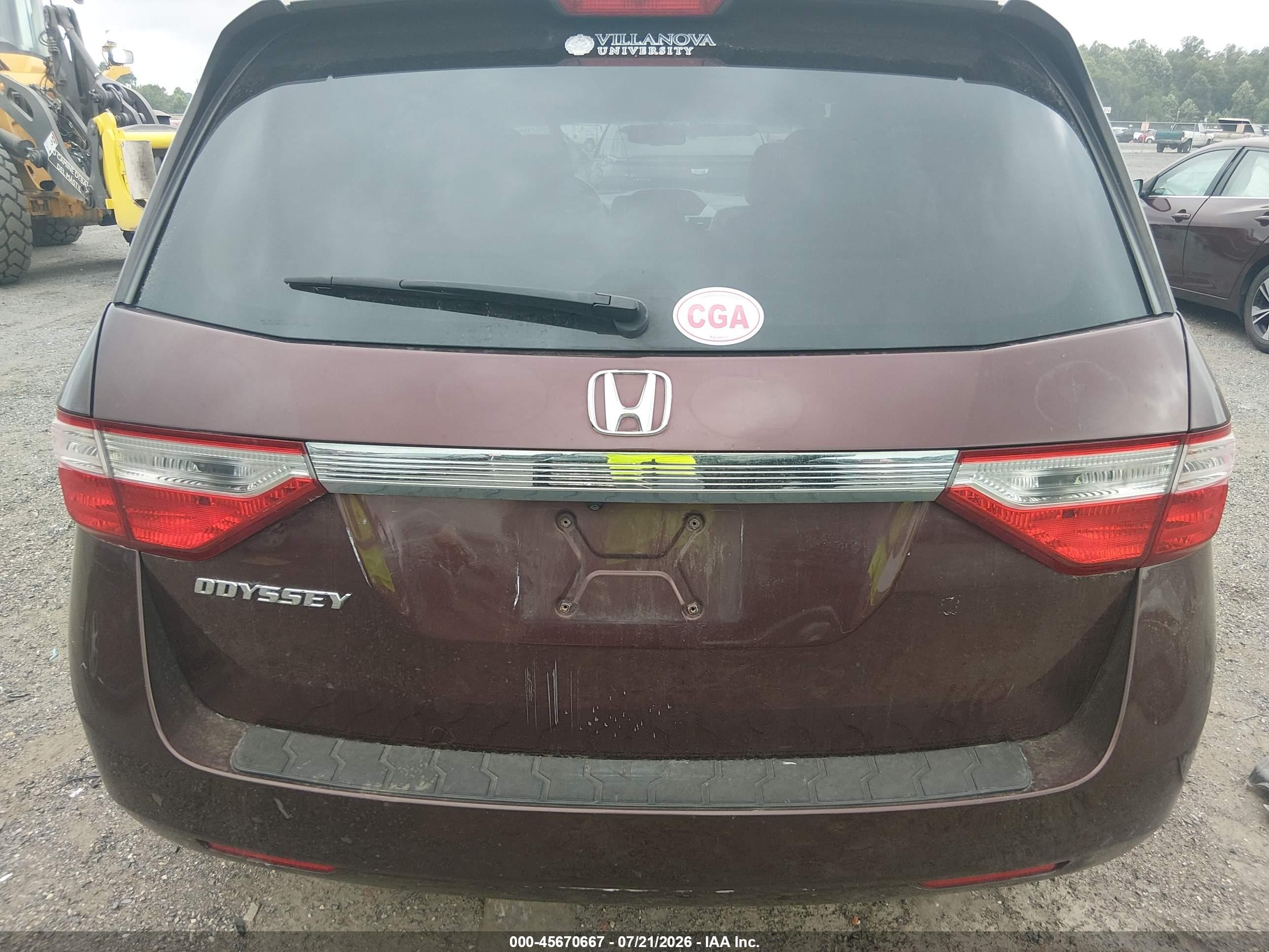 2012 Honda Odyssey Ex-l Burgundy vin: 5FNRL5H62CB084607