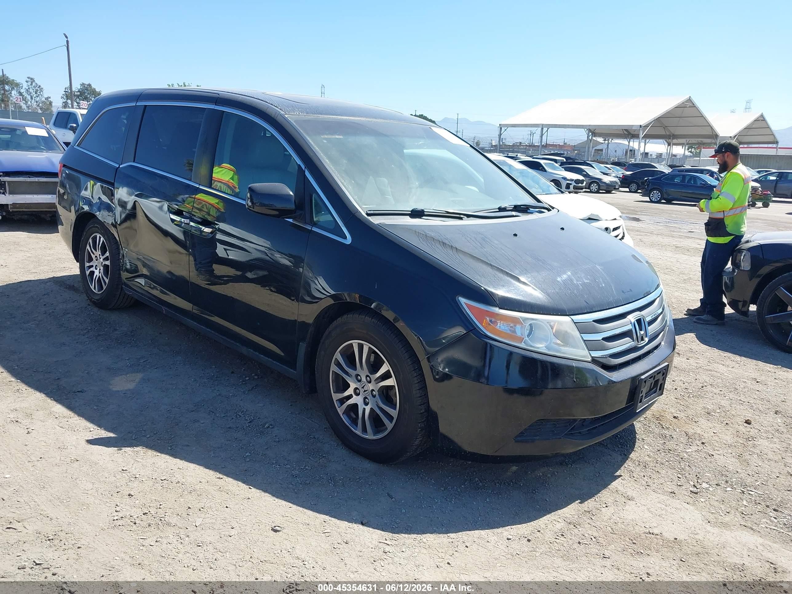 2012 Honda Odyssey Ex-l Black vin: 5FNRL5H62CB085594