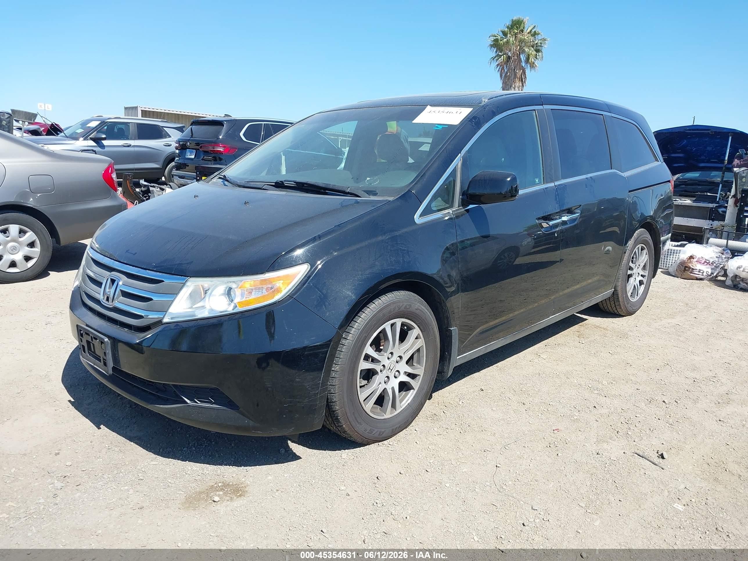 2012 Honda Odyssey Ex-l Black vin: 5FNRL5H62CB085594