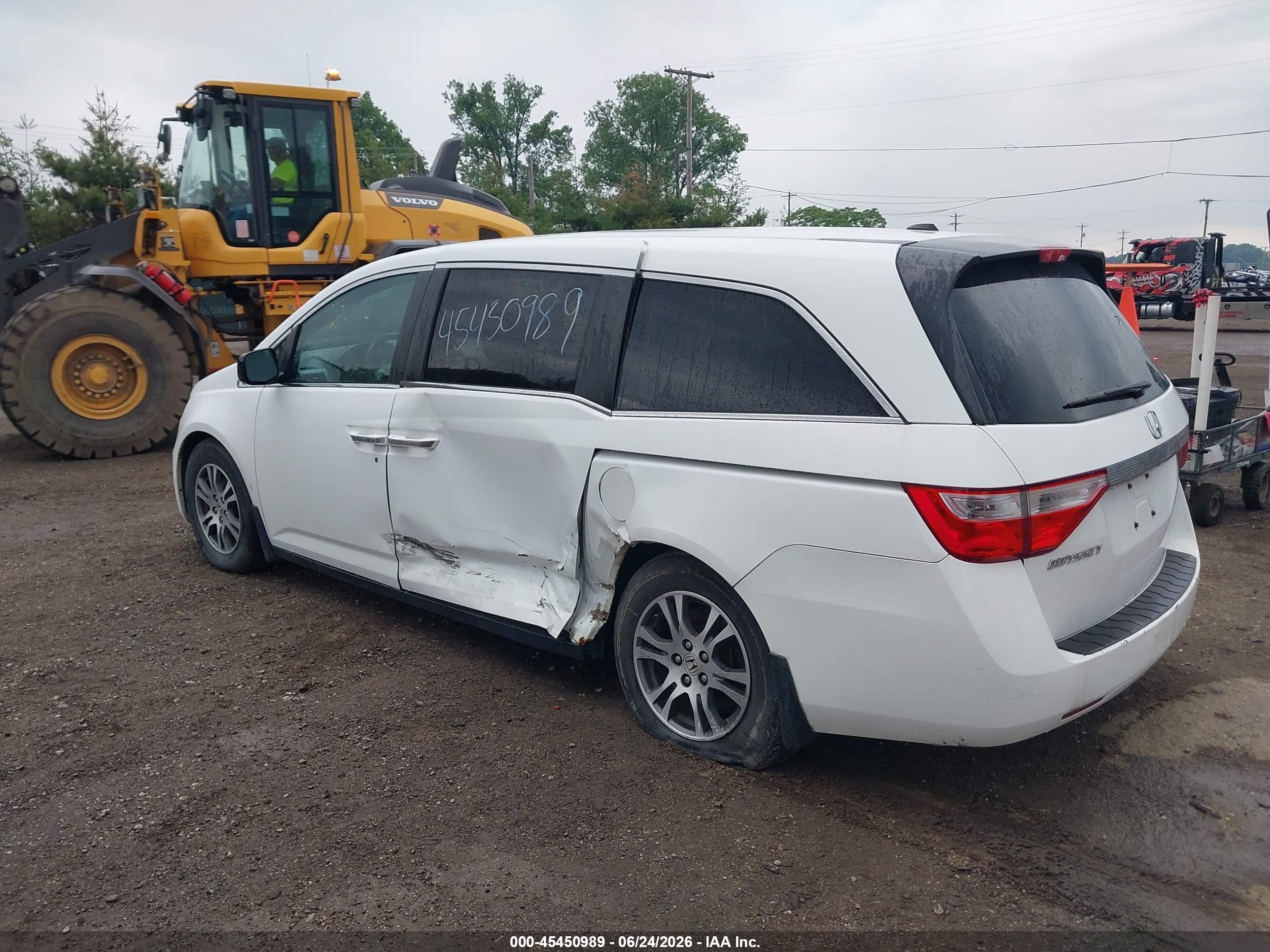 2012 Honda Odyssey Ex-l White vin: 5FNRL5H62CB087426