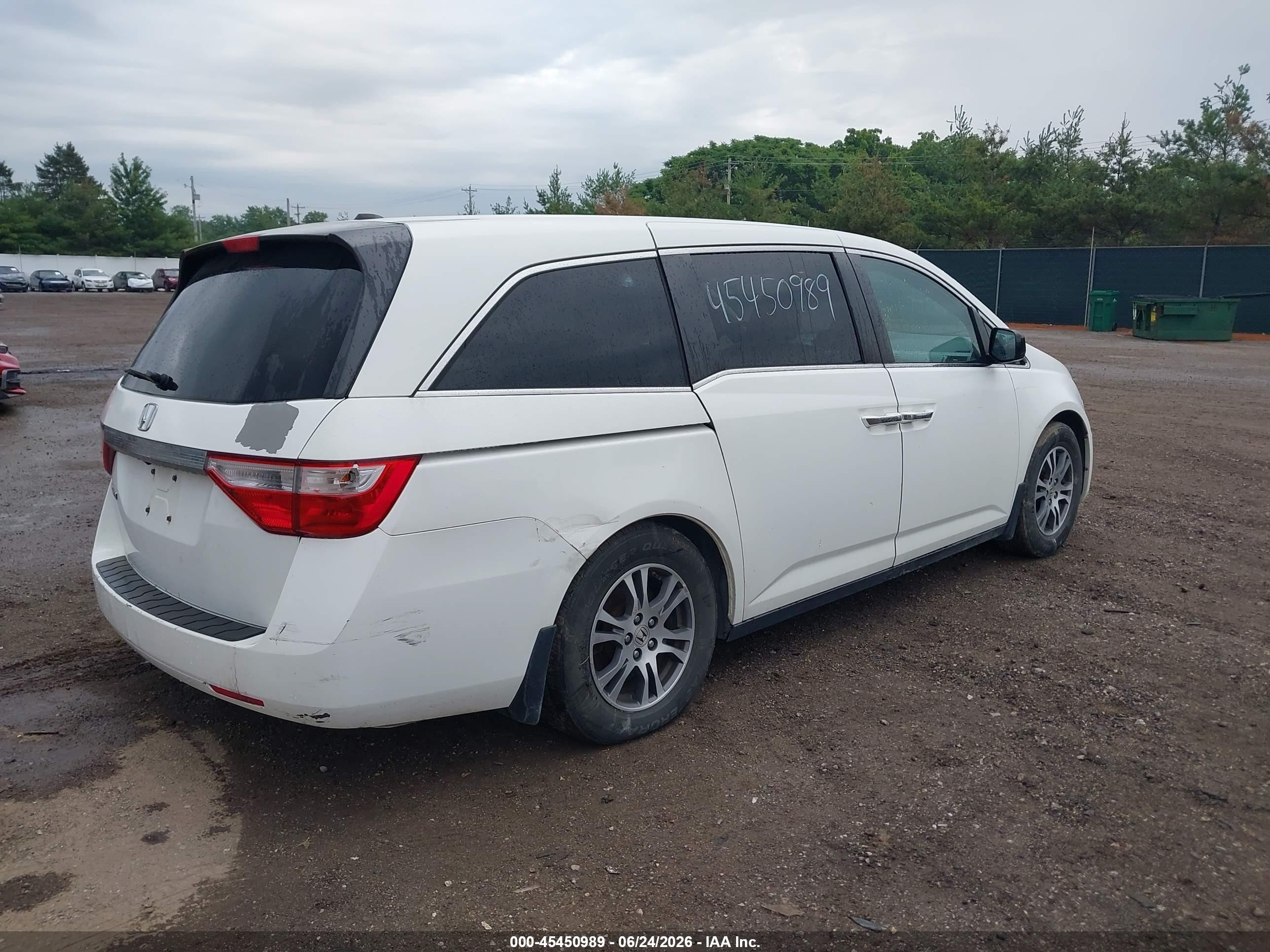 2012 Honda Odyssey Ex-l White vin: 5FNRL5H62CB087426