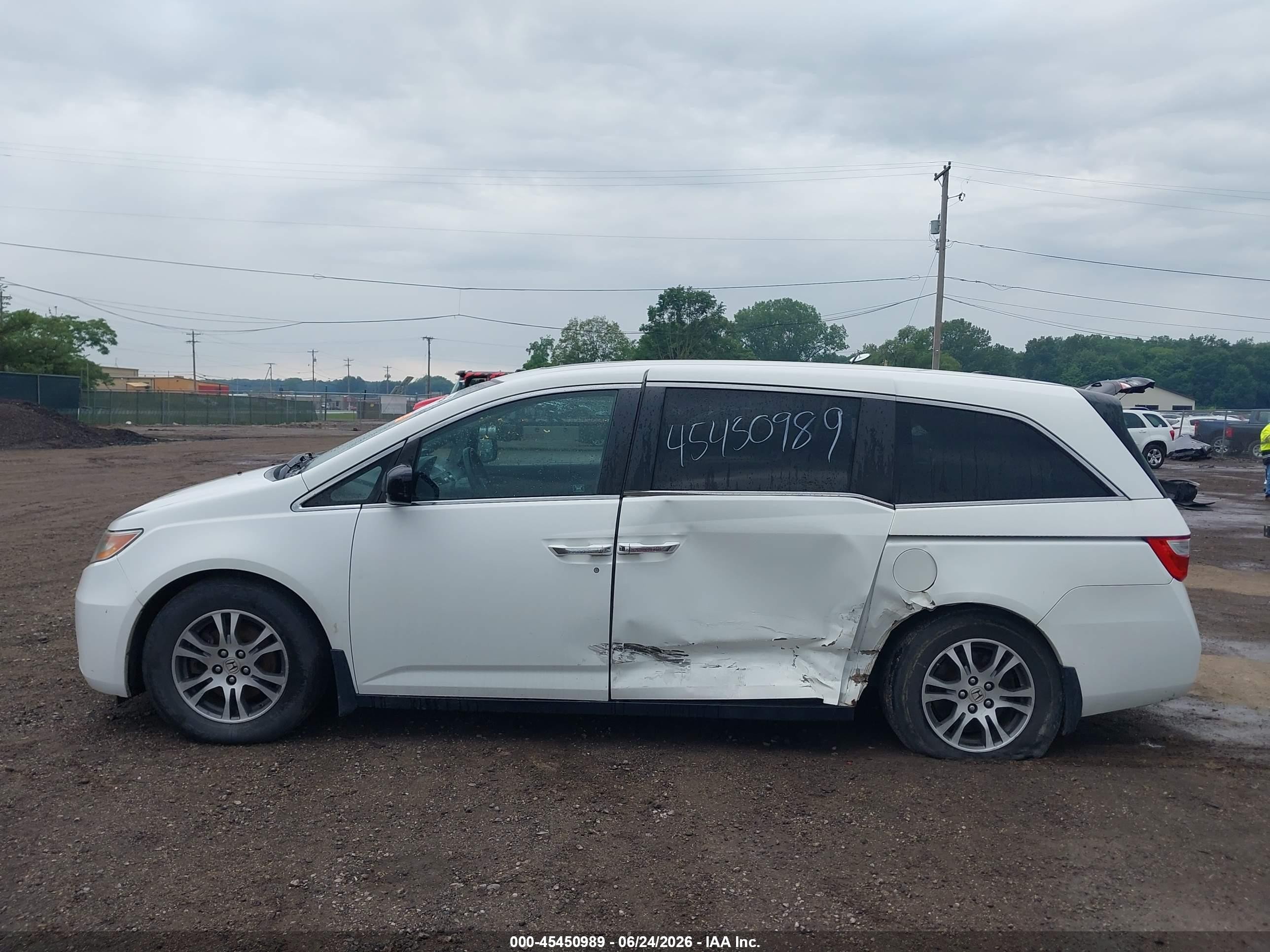 2012 Honda Odyssey Ex-l White vin: 5FNRL5H62CB087426