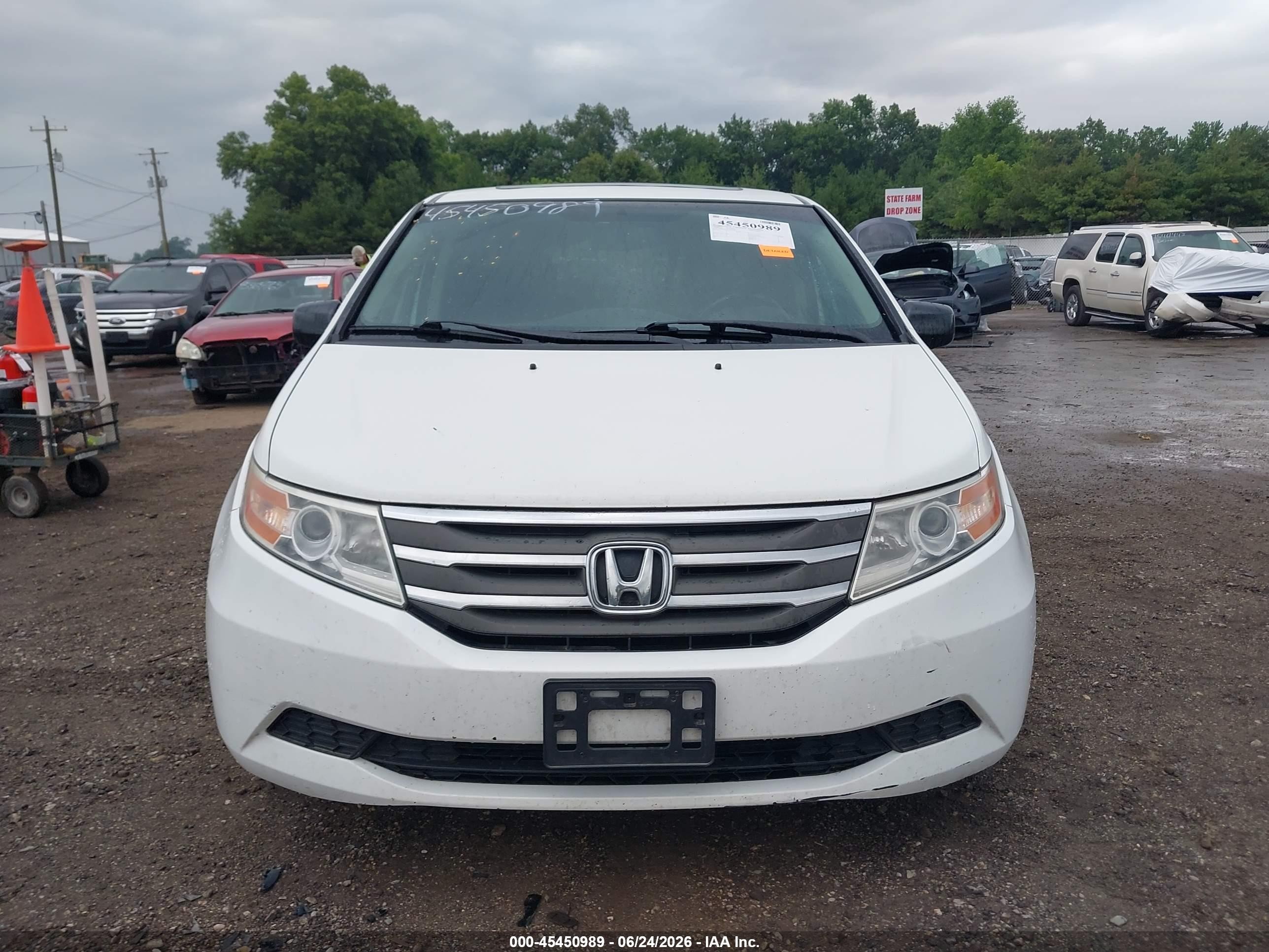 2012 Honda Odyssey Ex-l White vin: 5FNRL5H62CB087426