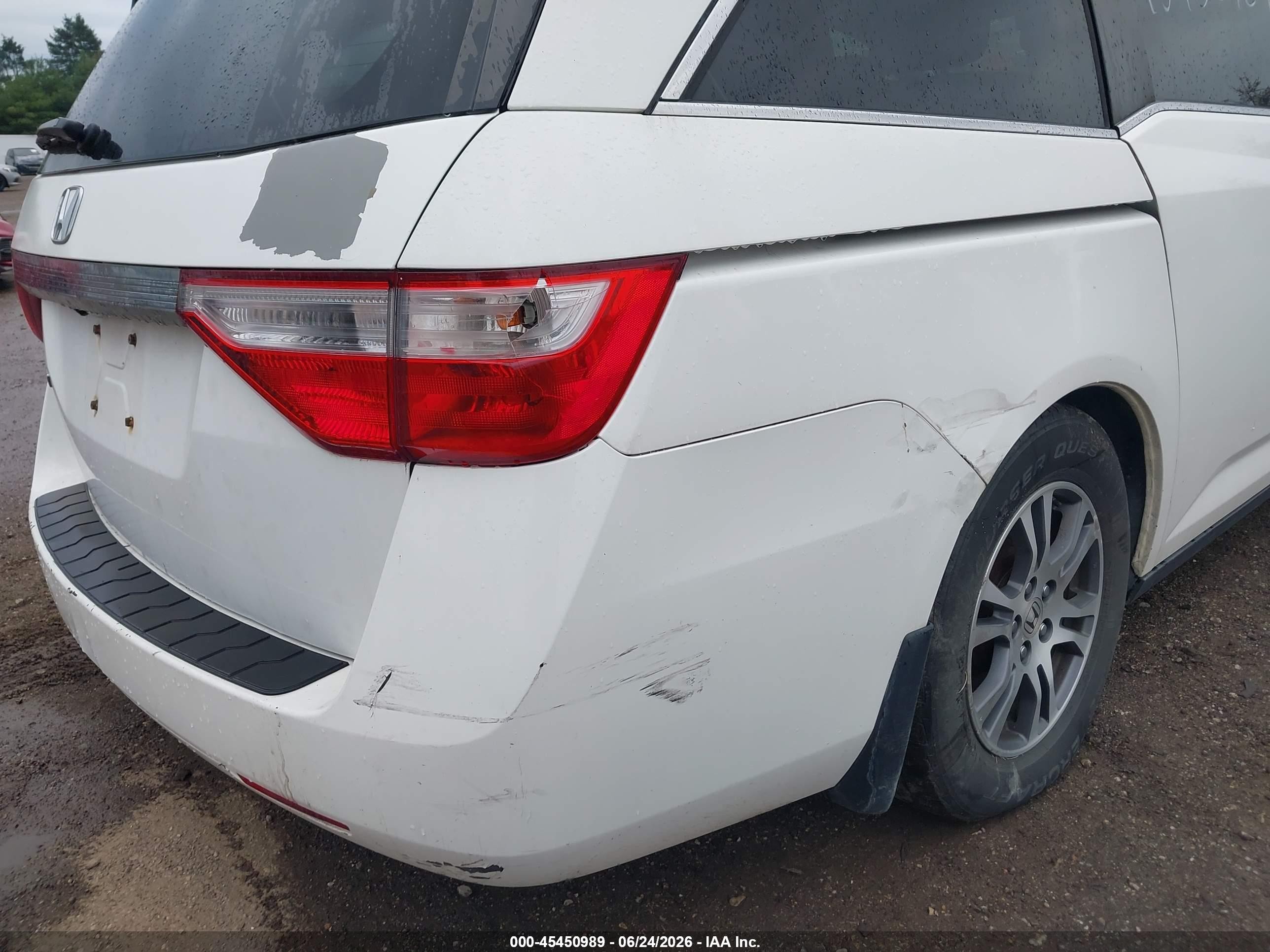 2012 Honda Odyssey Ex-l White vin: 5FNRL5H62CB087426