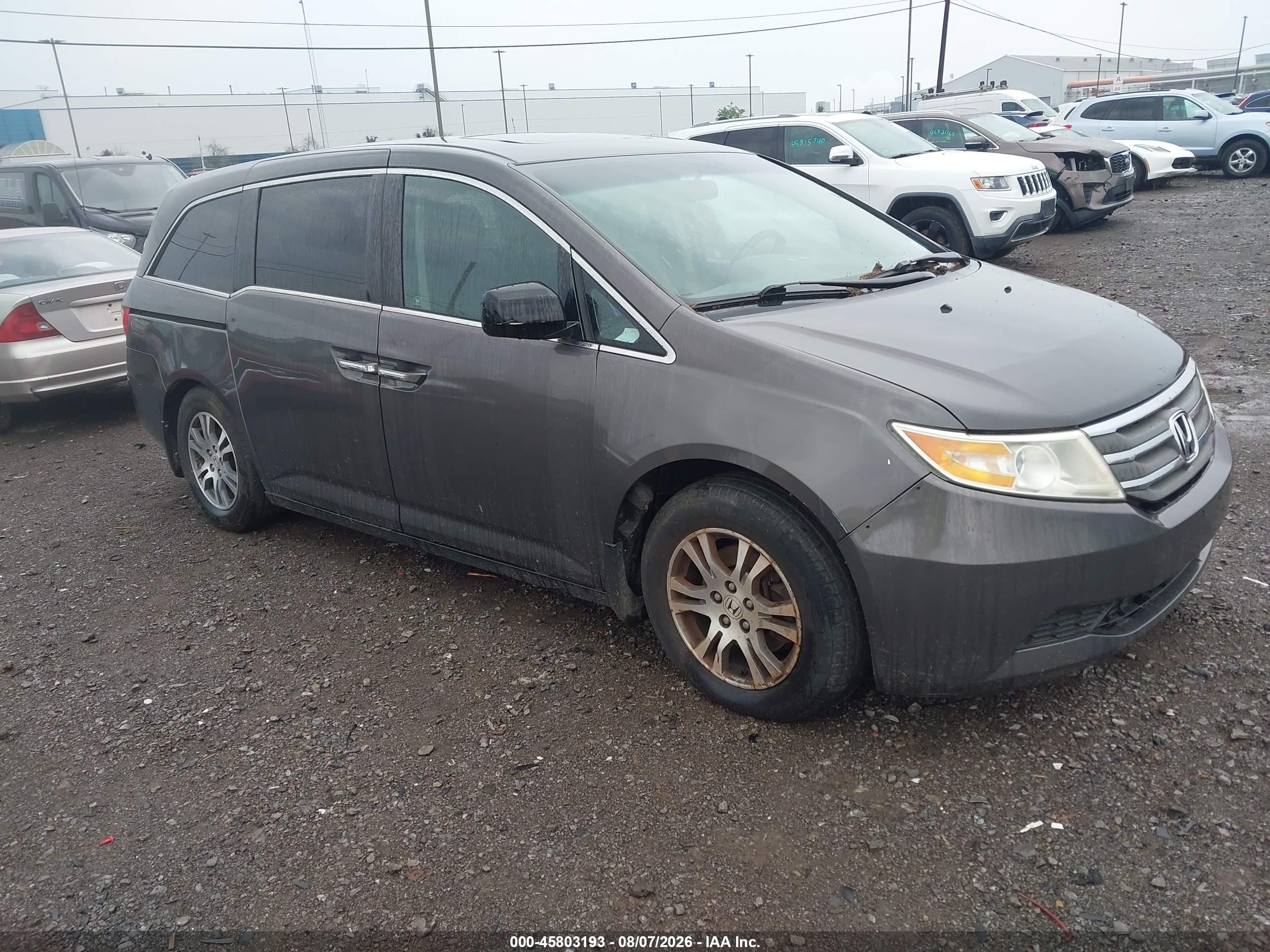 2012 Honda Odyssey Ex-l Gray vin: 5FNRL5H62CB116536