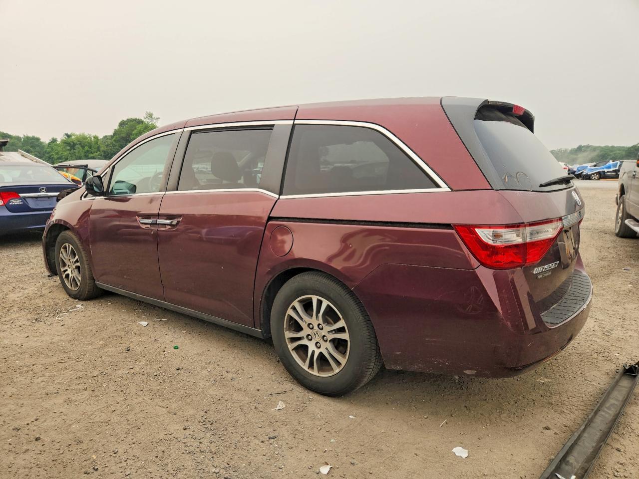 2012 Honda Odyssey Exl Red vin: 5FNRL5H62CB125088