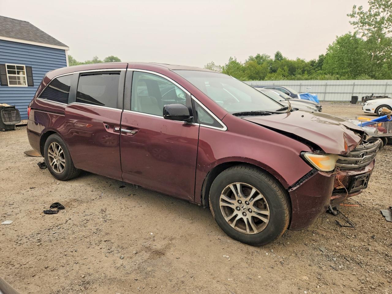 2012 Honda Odyssey Exl Red vin: 5FNRL5H62CB125088