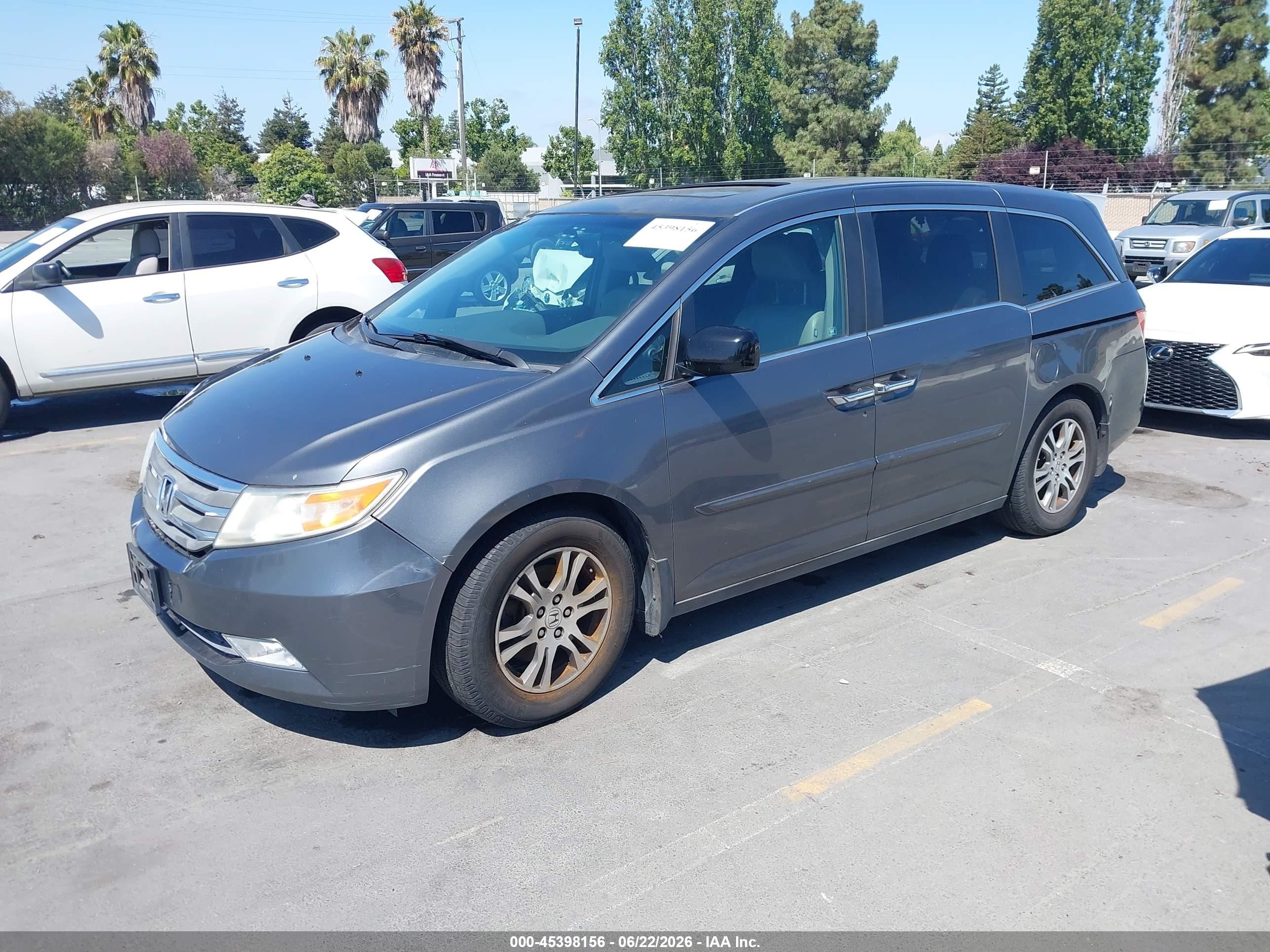 2012 Honda Odyssey Ex-l Gray vin: 5FNRL5H62CB128590