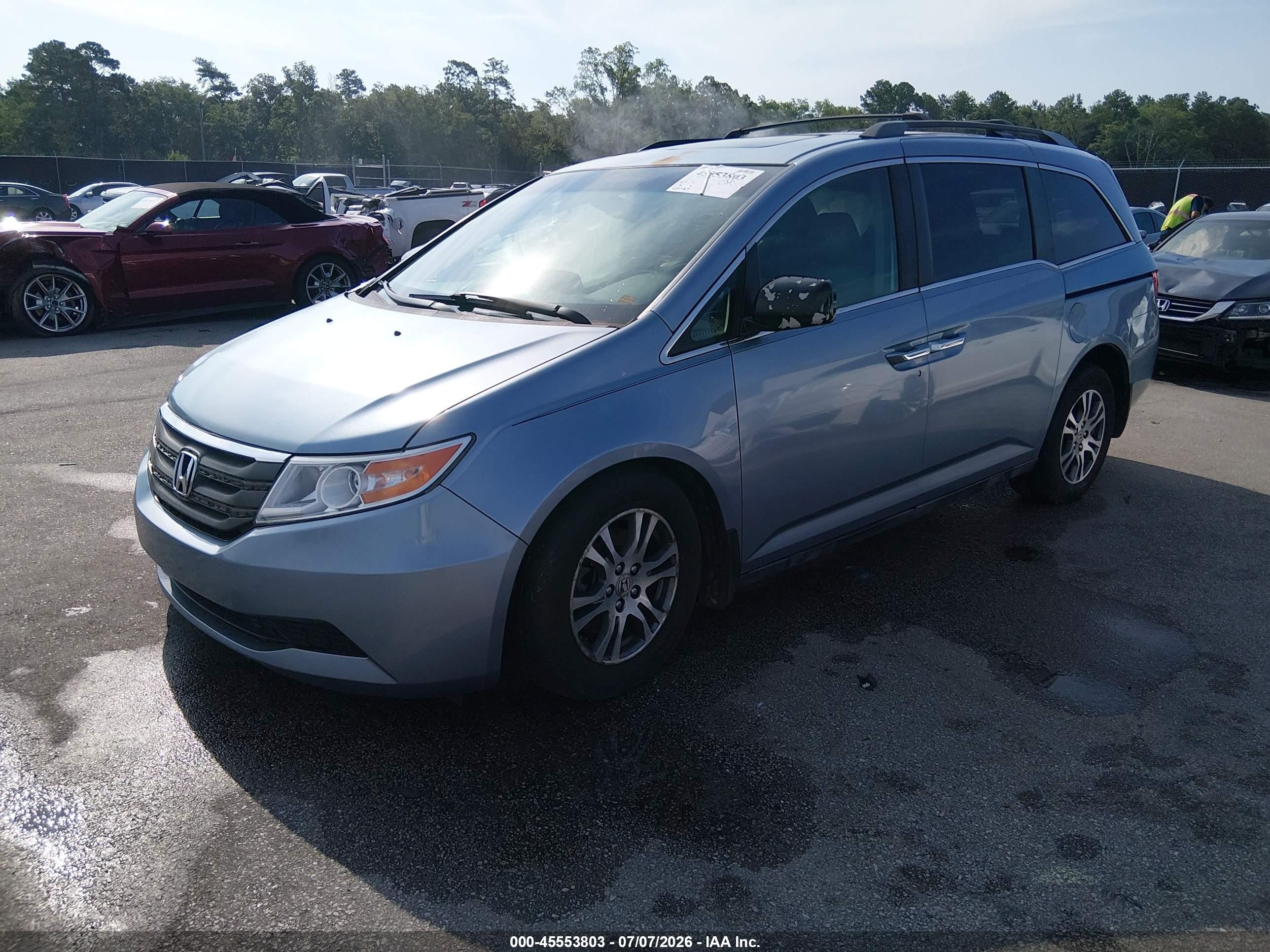 2012 Honda Odyssey Ex-l Light Blue vin: 5FNRL5H62CB129934