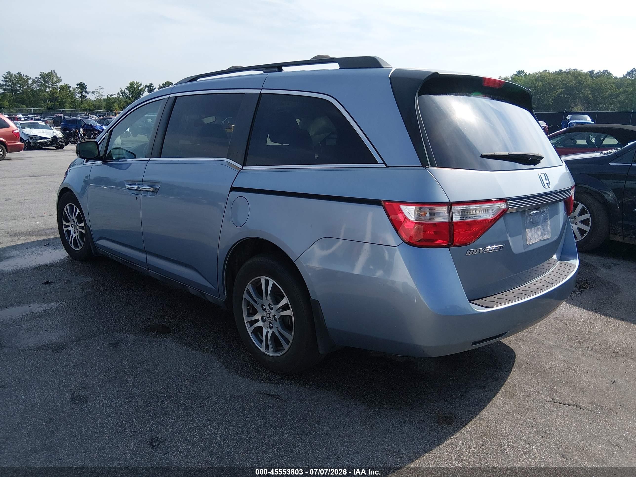 2012 Honda Odyssey Ex-l Light Blue vin: 5FNRL5H62CB129934