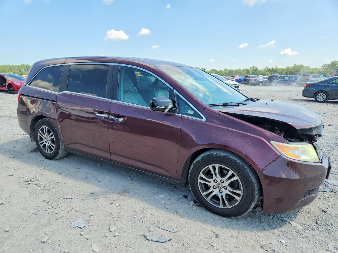 2013 Honda Odyssey Exl Burgundy vin: 5FNRL5H62DB033321