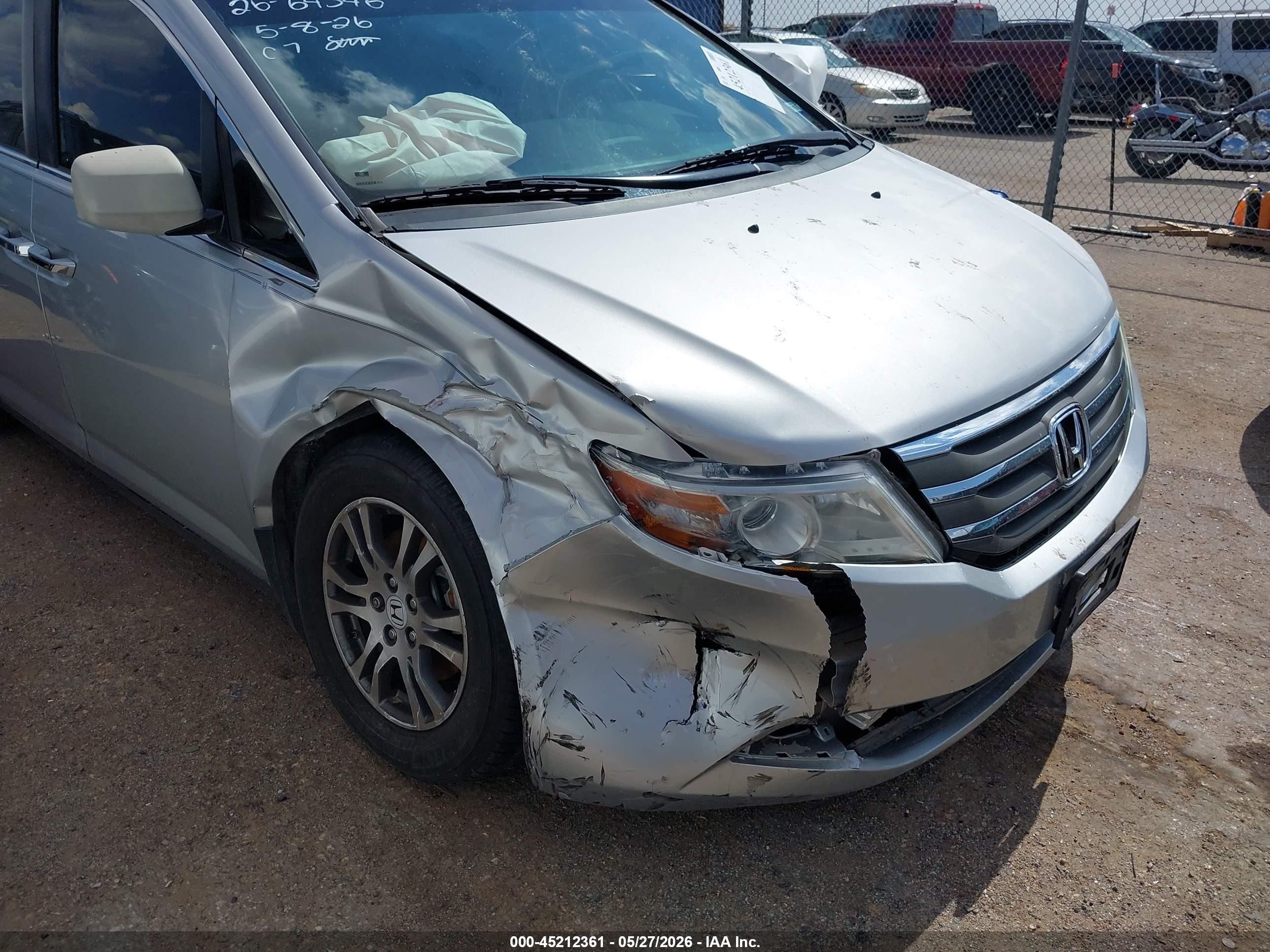 2013 Honda Odyssey Ex-l Silver vin: 5FNRL5H62DB078274
