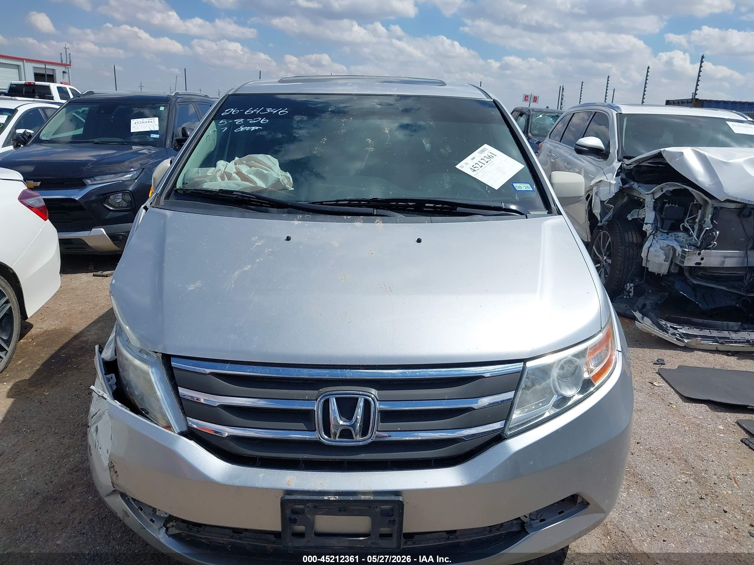 2013 Honda Odyssey Ex-l Silver vin: 5FNRL5H62DB078274