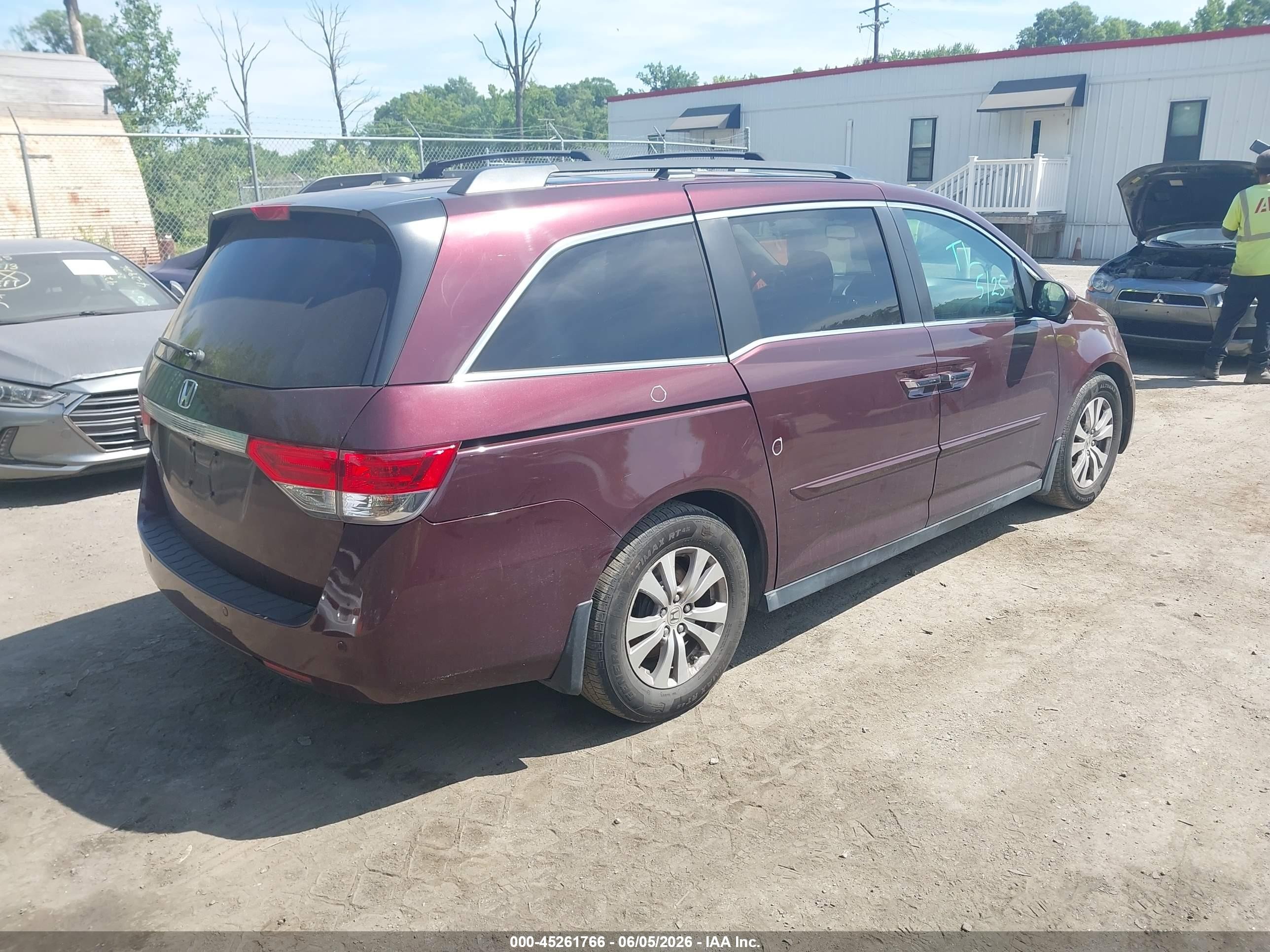 2014 Honda Odyssey Ex-l Maroon vin: 5FNRL5H62EB005195
