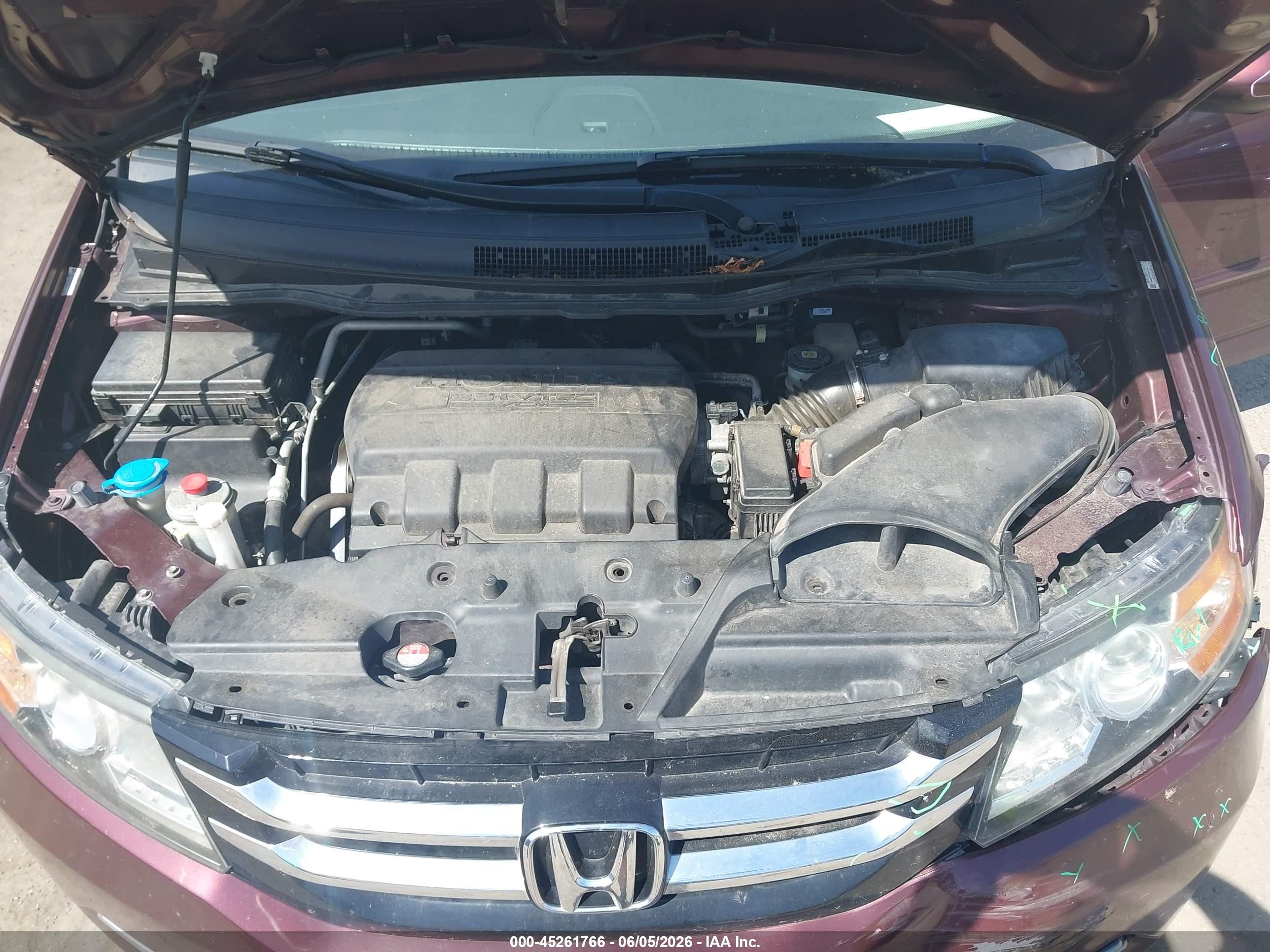 2014 Honda Odyssey Ex-l Maroon vin: 5FNRL5H62EB005195