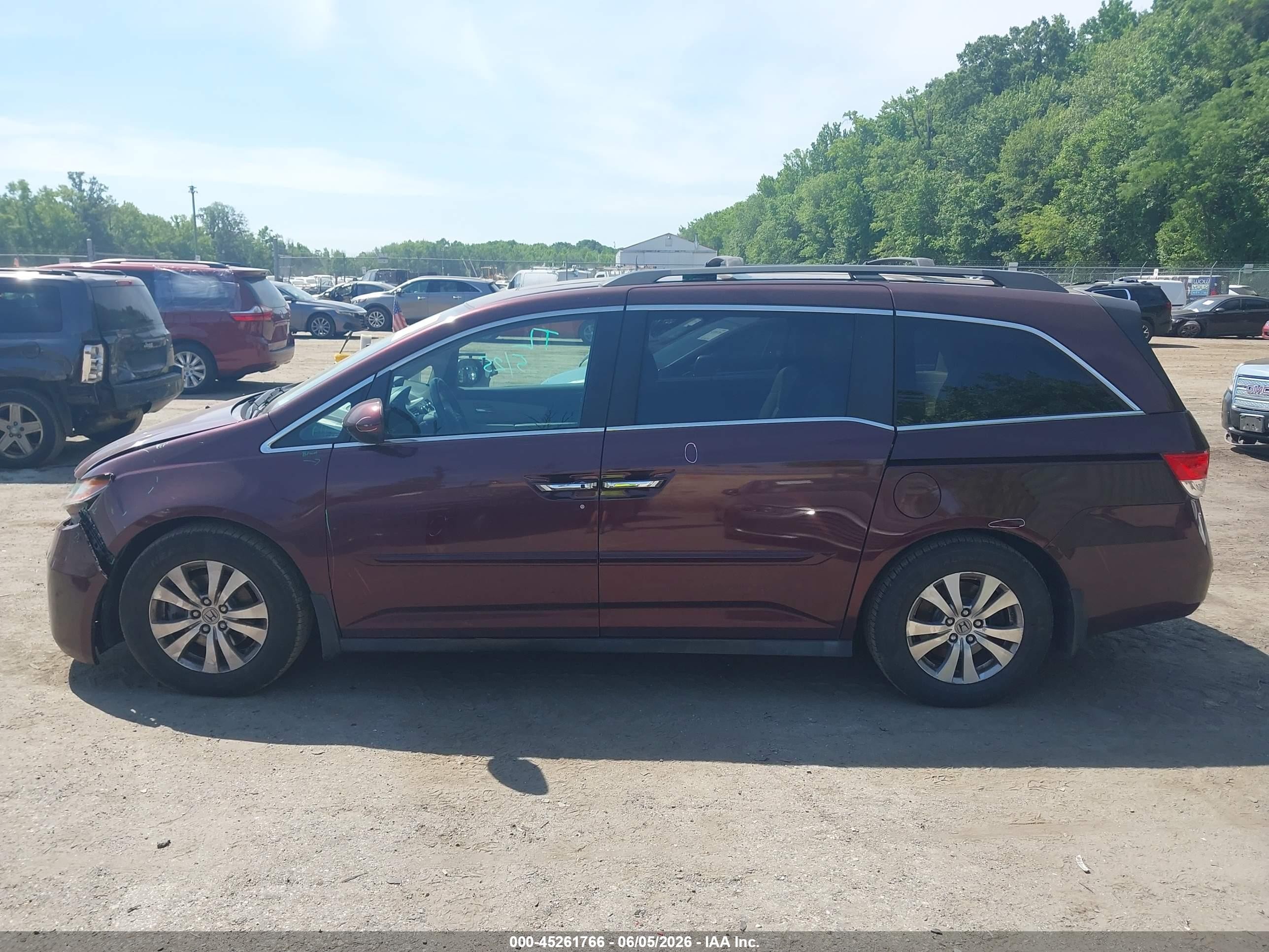 2014 Honda Odyssey Ex-l Maroon vin: 5FNRL5H62EB005195