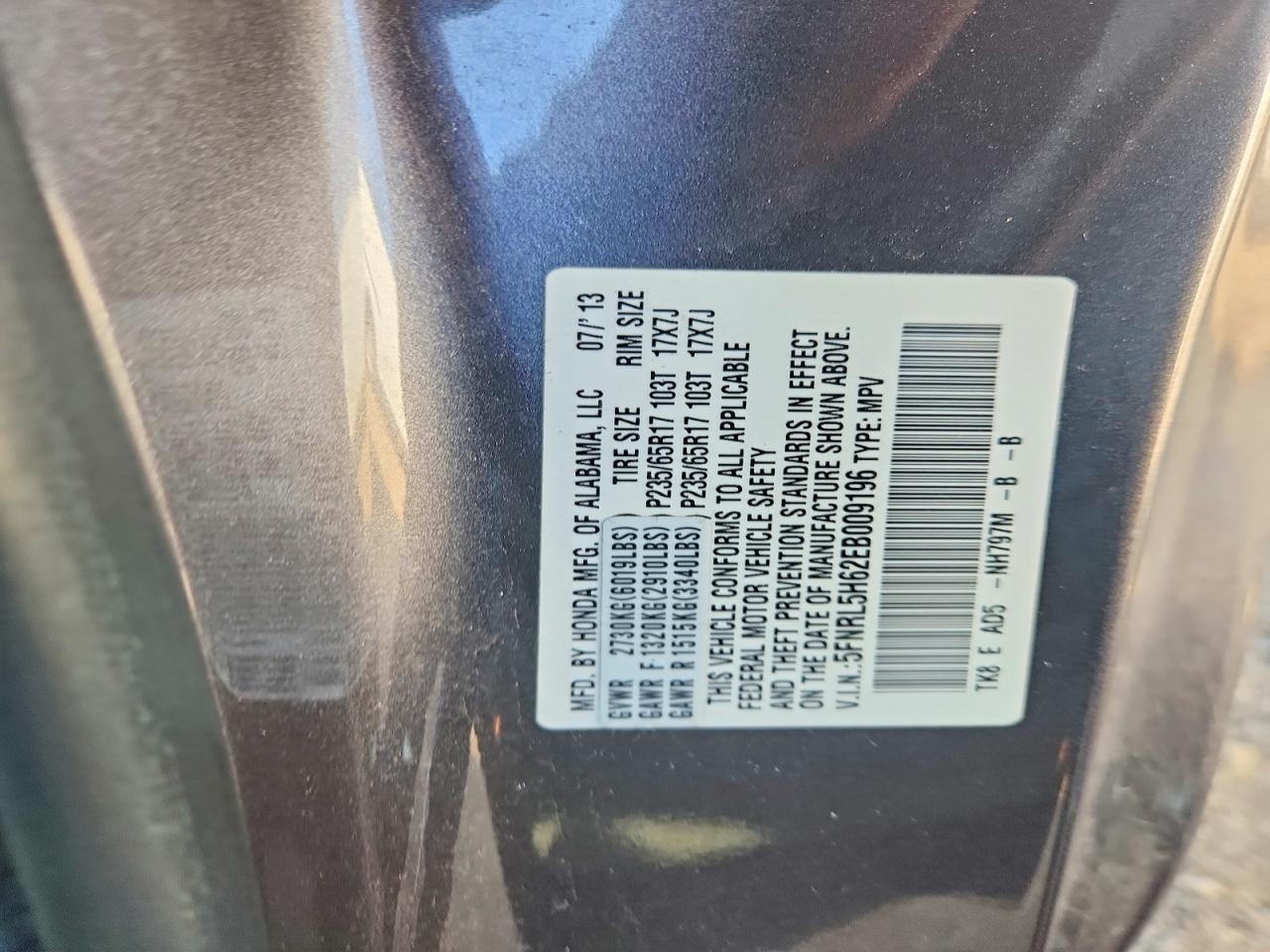 2014 Honda Odyssey Exl Silver vin: 5FNRL5H62EB009196