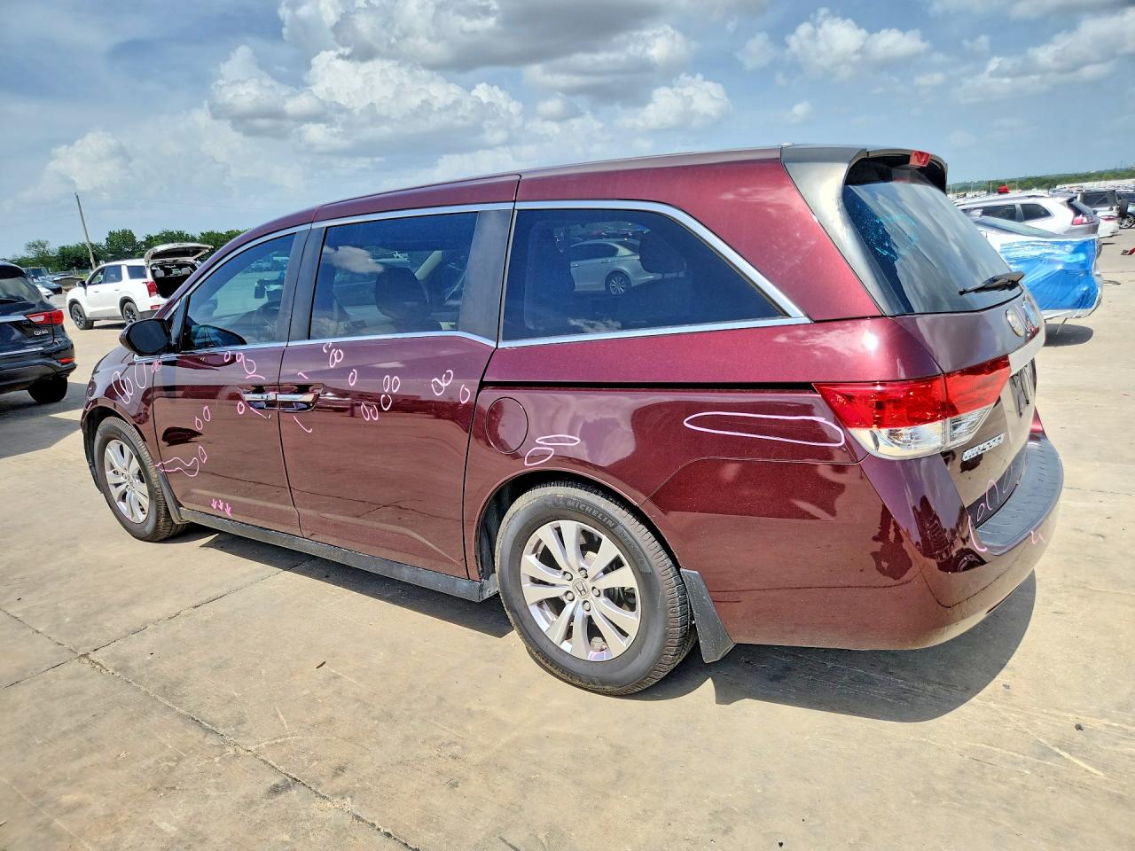 2014 Honda Odyssey Exl Maroon vin: 5FNRL5H62EB010784