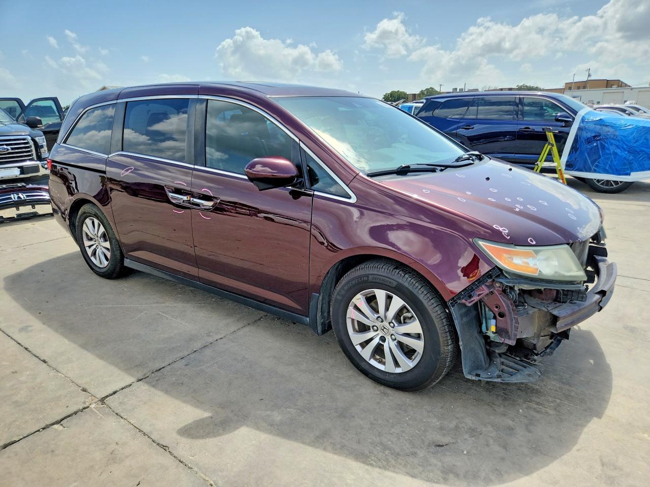 2014 Honda Odyssey Exl Maroon vin: 5FNRL5H62EB010784